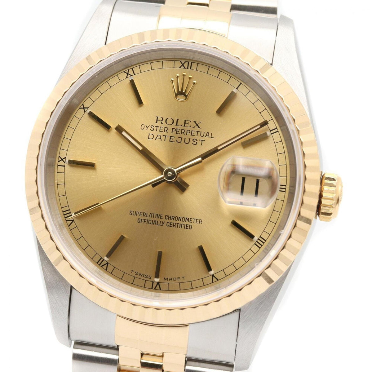 Rolex Datejust 16233 Champagne, Gold Dial 36mm Watch