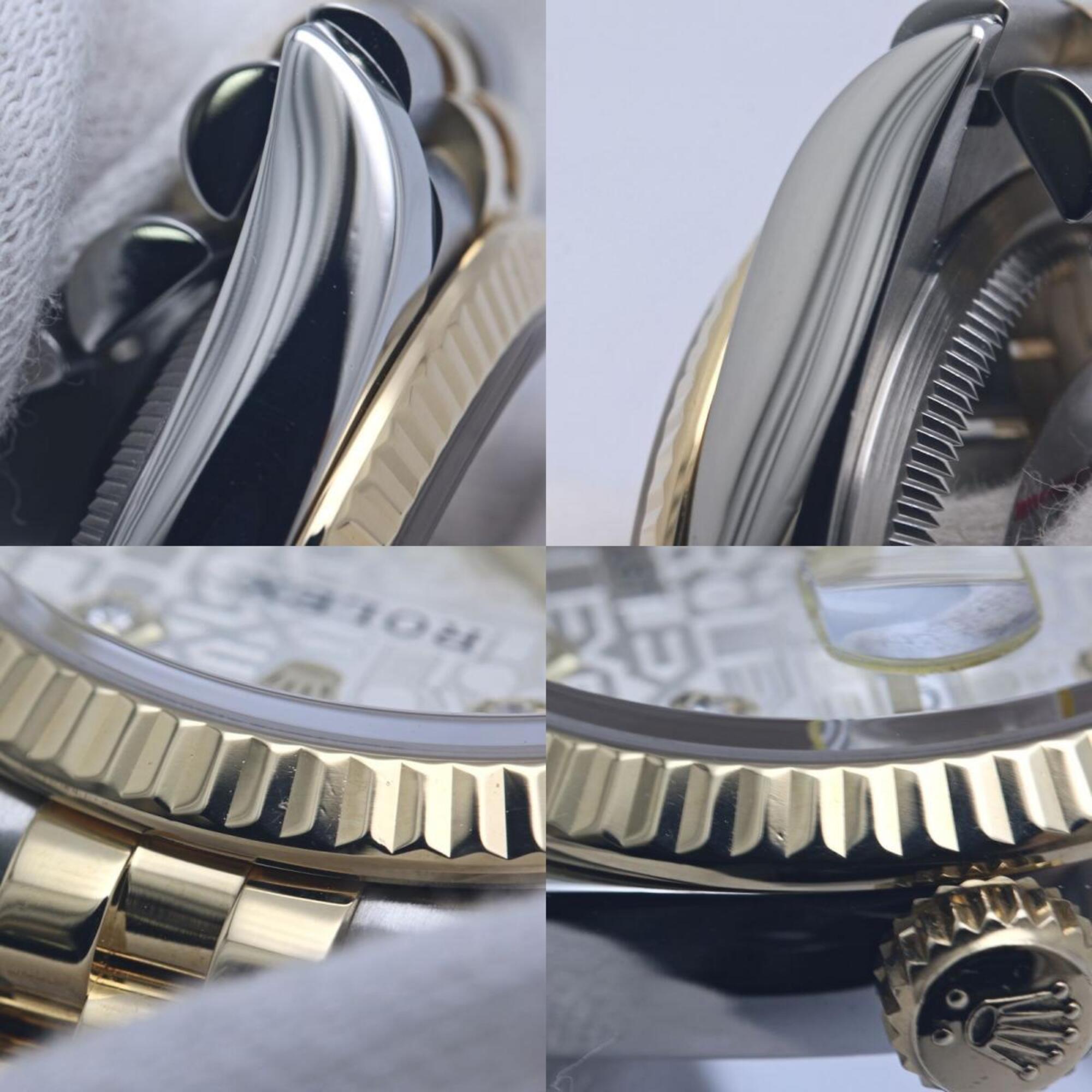 ROLEX Datejust 36 10P Diamant Silber Gravur Computer 126233G Herrenuhr 18 Karat Gelbgold x Edelstahl 40370