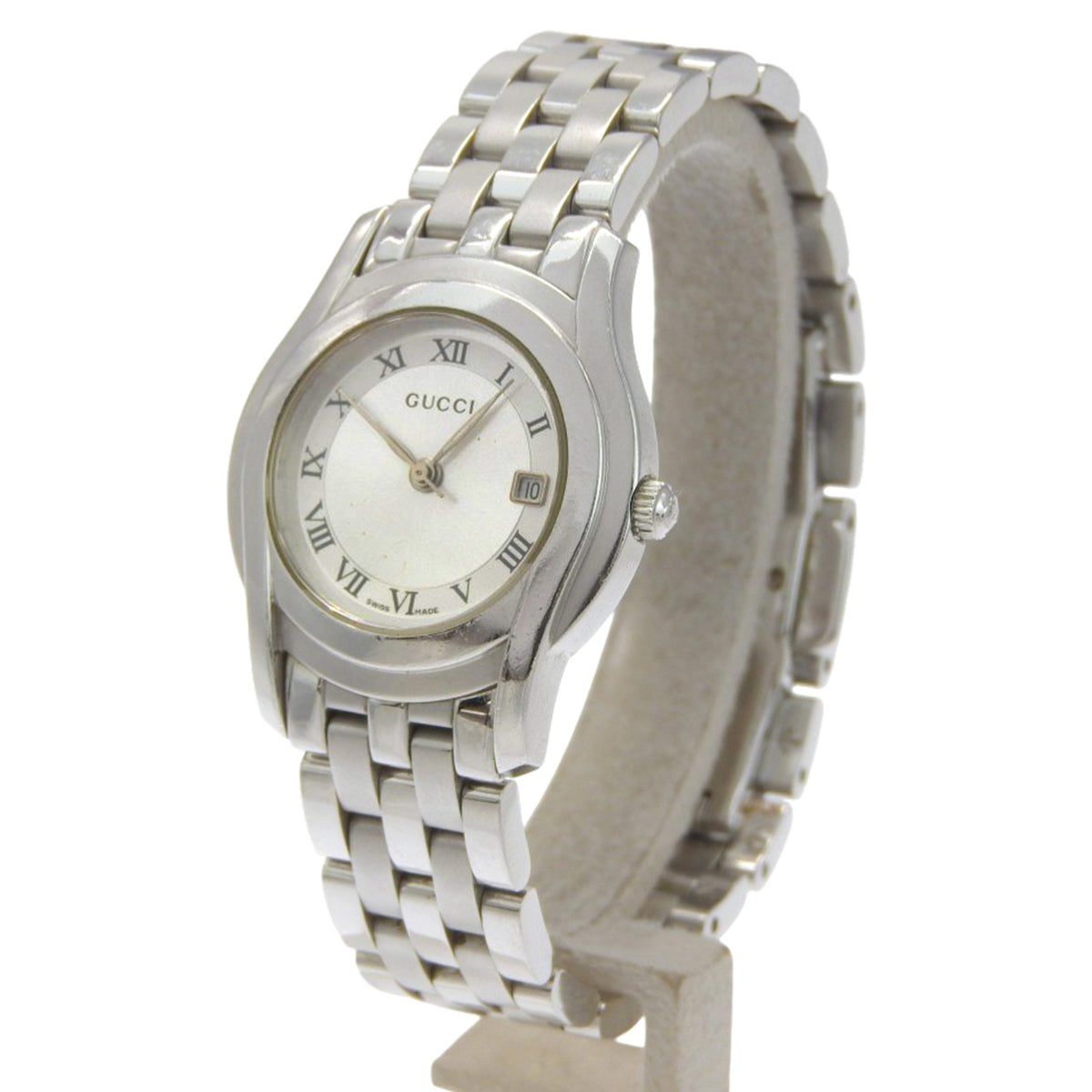 Gucci 5500L Stainless Steel Quartz Analog Watch with Silver Dial for Women