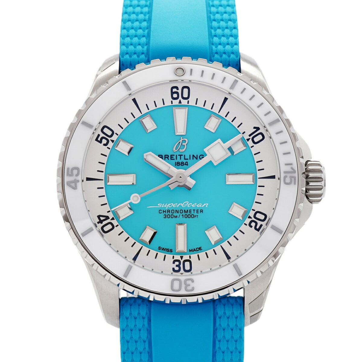 Breitling Superocean A17377 mit blauem Zifferblatt, 36 mm Uhr