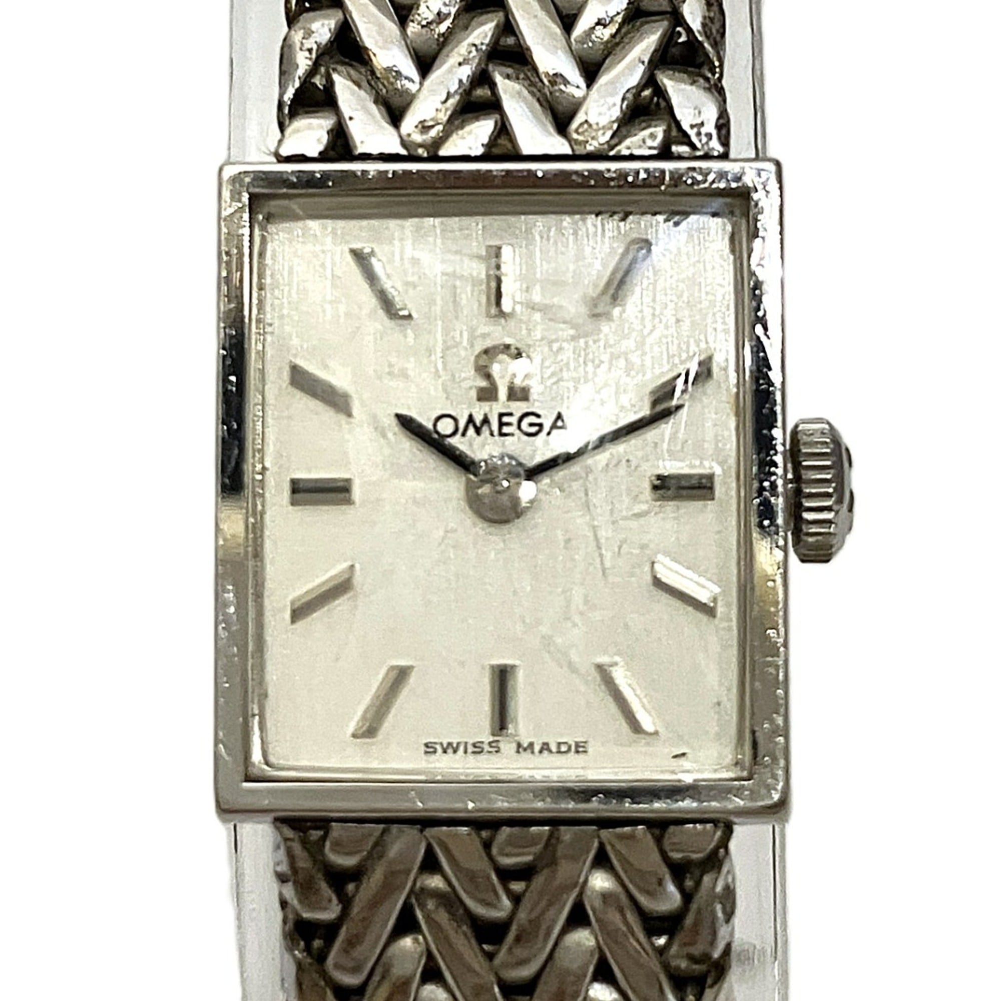 Omega OMEGA wrist total weight 27.4g GP (gold plated) manual silver dial.