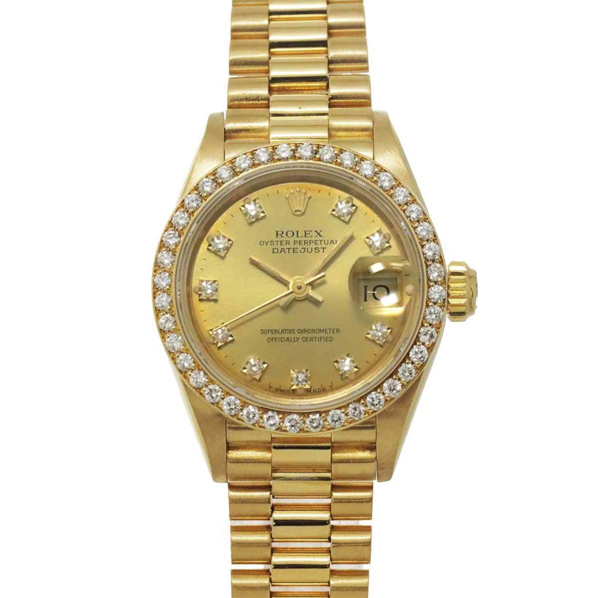 Rolex Datejust 69138G, goldenes Zifferblatt, 26 mm Uhr