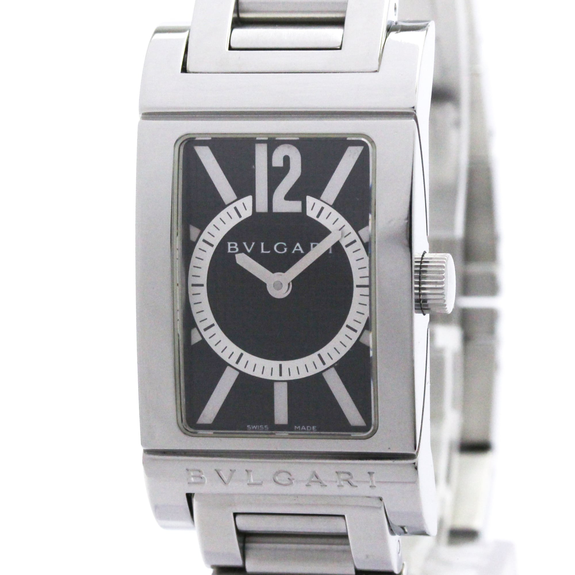 BVLGARI Rettangolo Stainless Steel Quartz Ladies Watch RT39S Polished