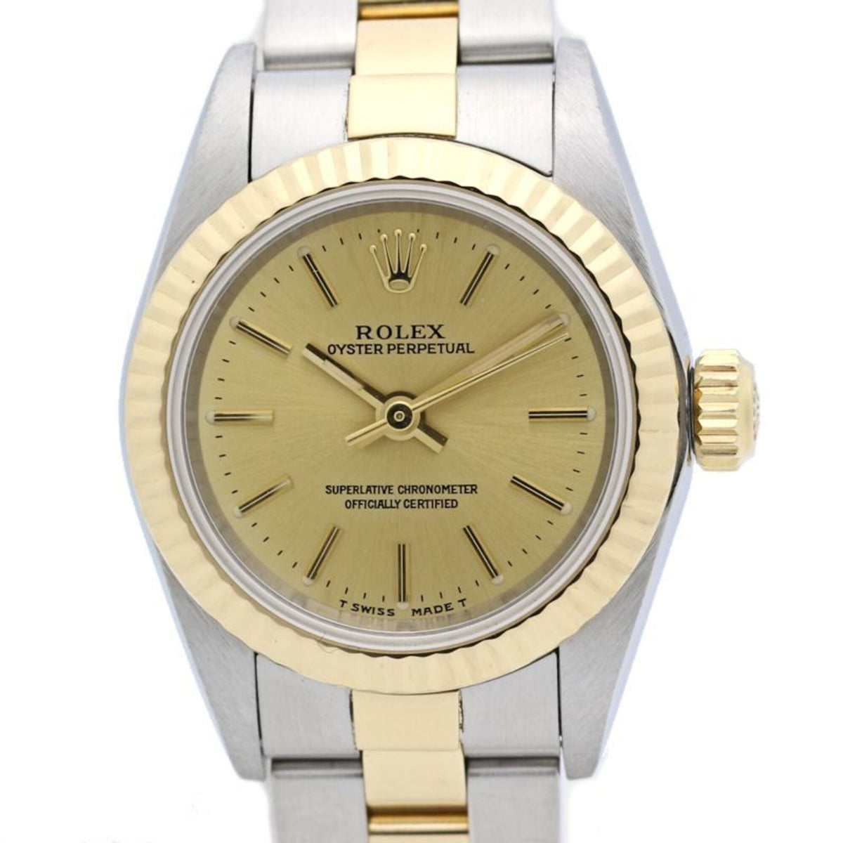 Rolex Oyster Perpetual 67193 Champagner Zifferblatt 26 mm Uhr