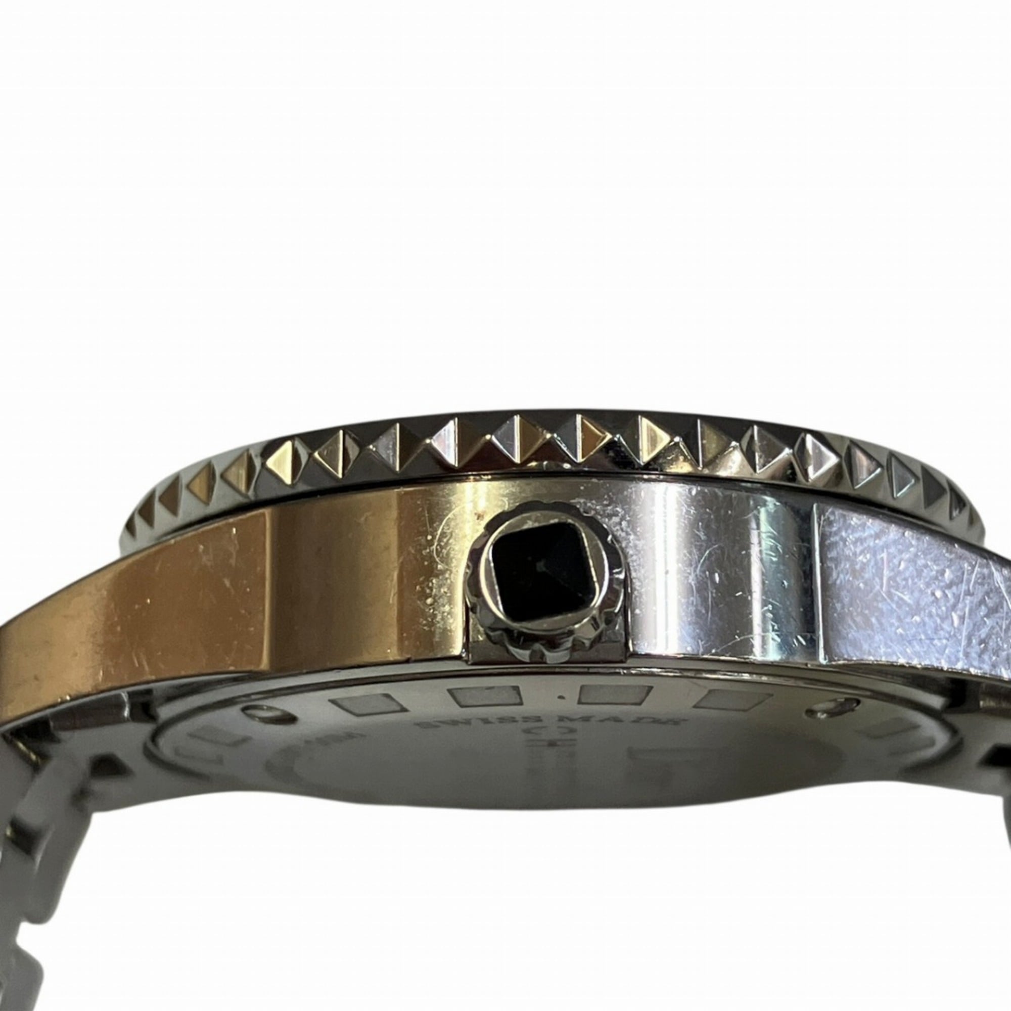 Christian Dior-horloge met kristallen en diamanten rand, totaalgewicht 75,8 g, roestvrij staal, quartz, zwarte wijzerplaat, CD112116M001