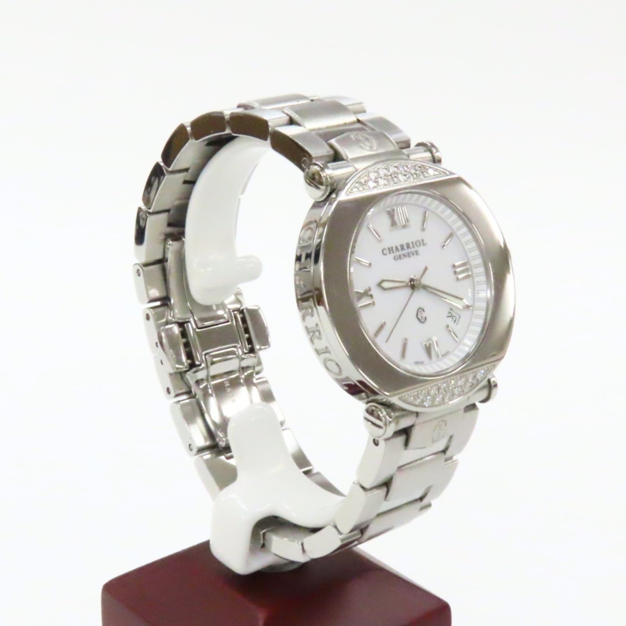 CHARRIOL Columbus CCR38D Stainless Steel Diamond Silver White Dial