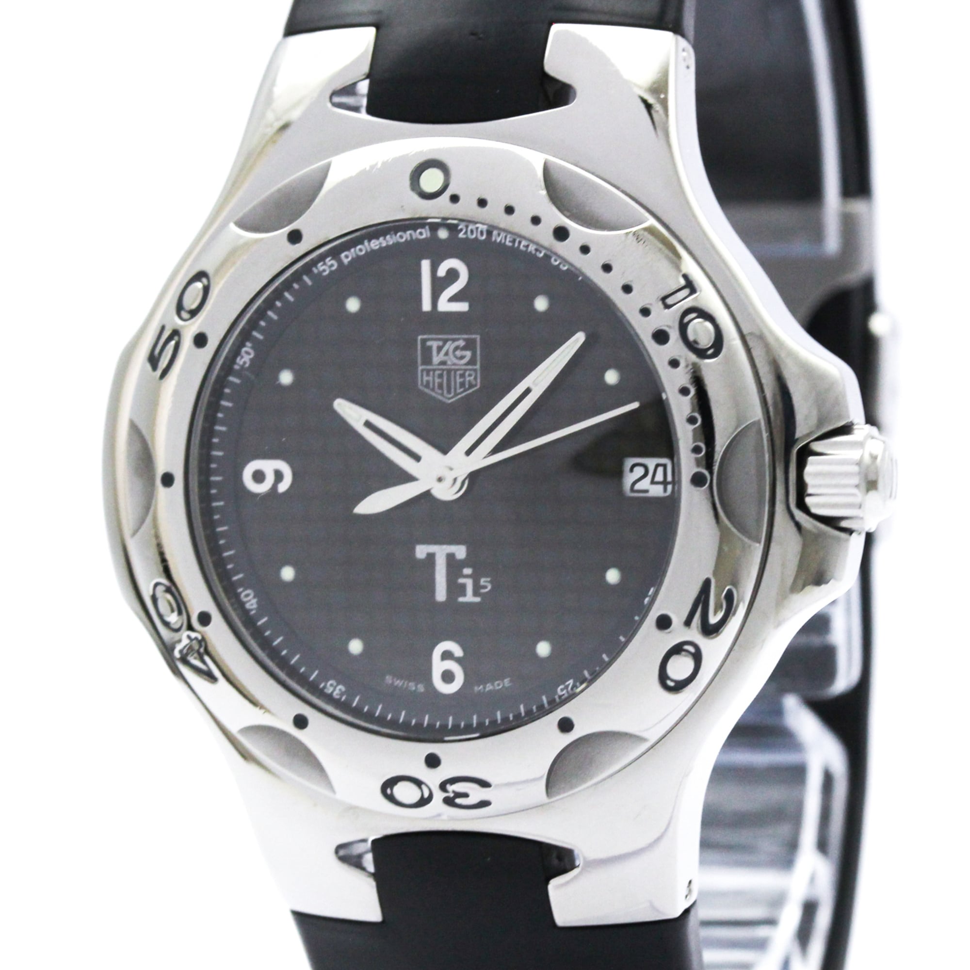 TAG HEUER Kirium Titanium Rubber Quartz Mens Watch WL1180 (å¤–è£…ä»•ä¸Šã’æ¸ˆã¿)
