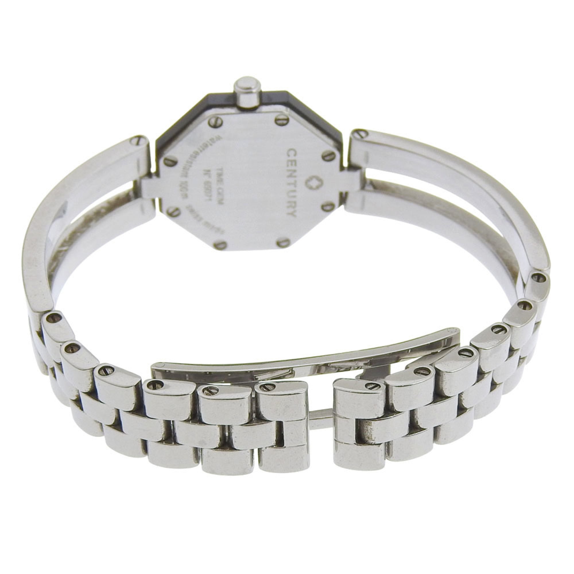 Montre pour femme Century Time Gem, 1 diamant, acier inoxydable, Quartz, analogique, cadran en nacre Blanc