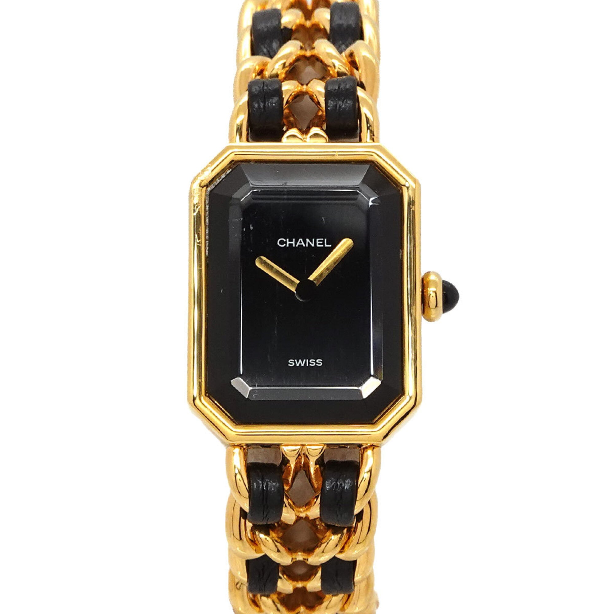 Chanel Premiere S-size H0001 Wo Black Gold Quartz