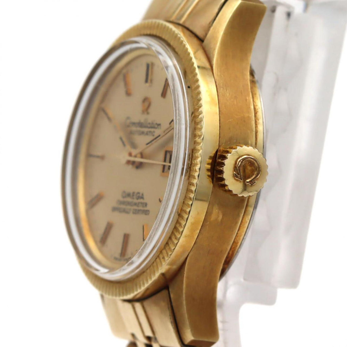 Omega Constellation Chronometer GZl1lio2, goldenes Zifferblatt, 24 mm Uhr