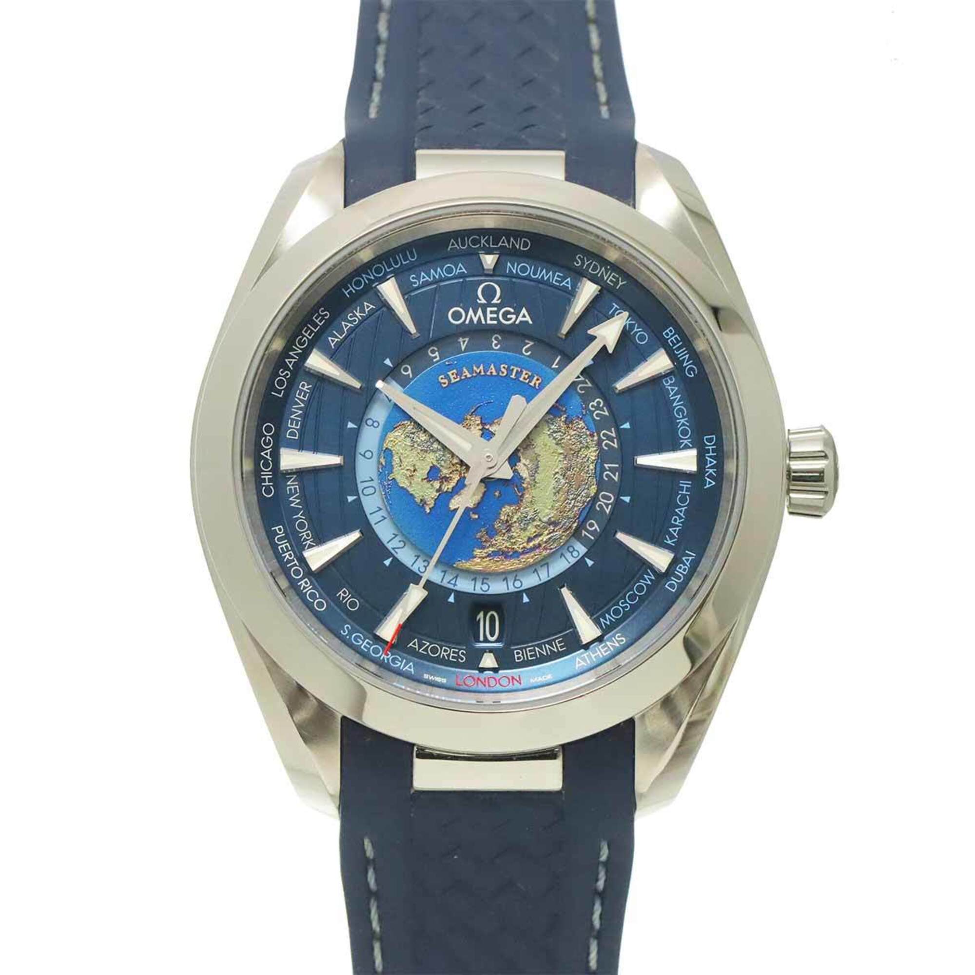 Omega Seamaster Aqua Terra GMT Worldtimer Master Co-Axial 220 12 43 22 03 001 Men's Watch Date Automatic