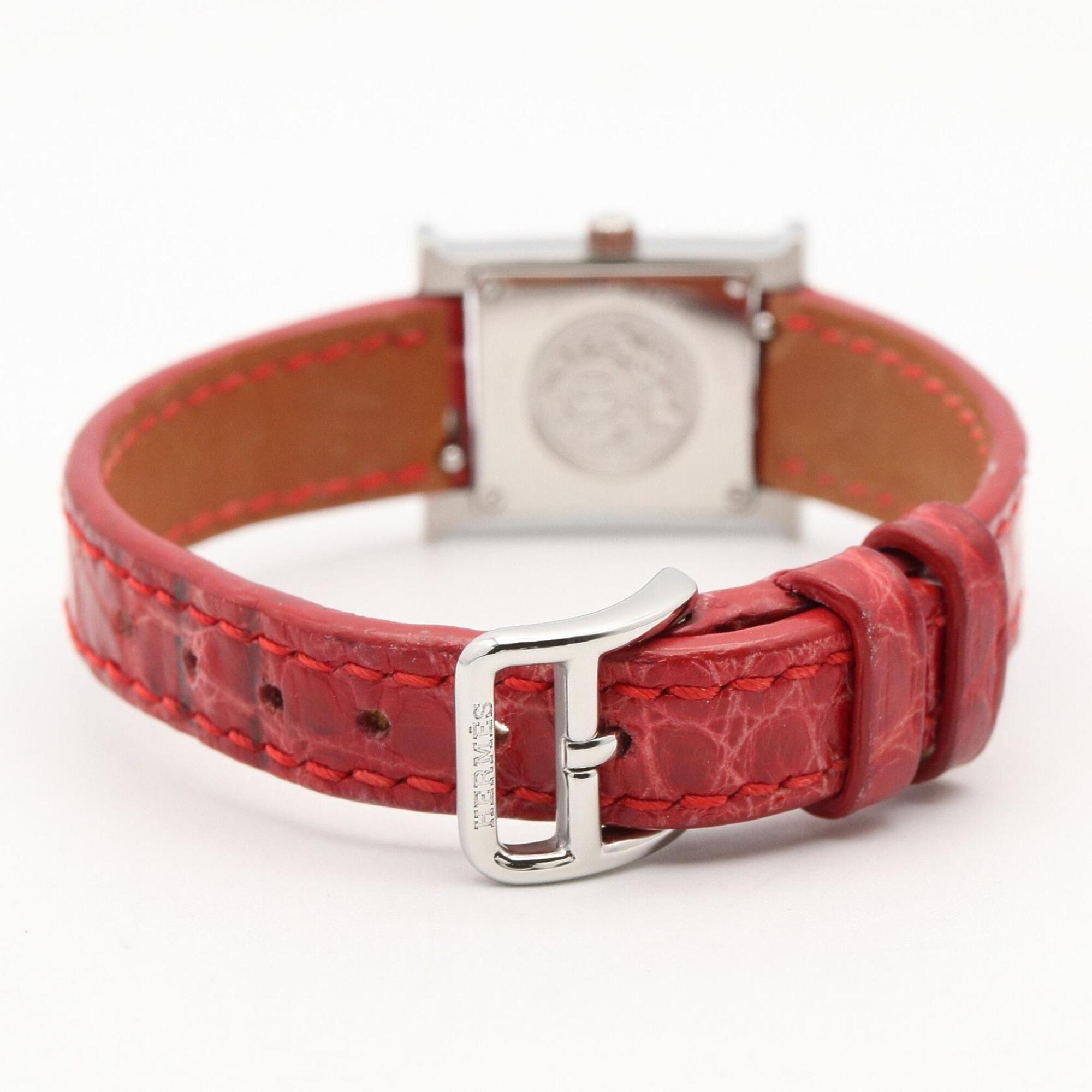 Hermes H- Mini White Shell HH1.110 Horloge met witte wijzerplaat, 17 mm