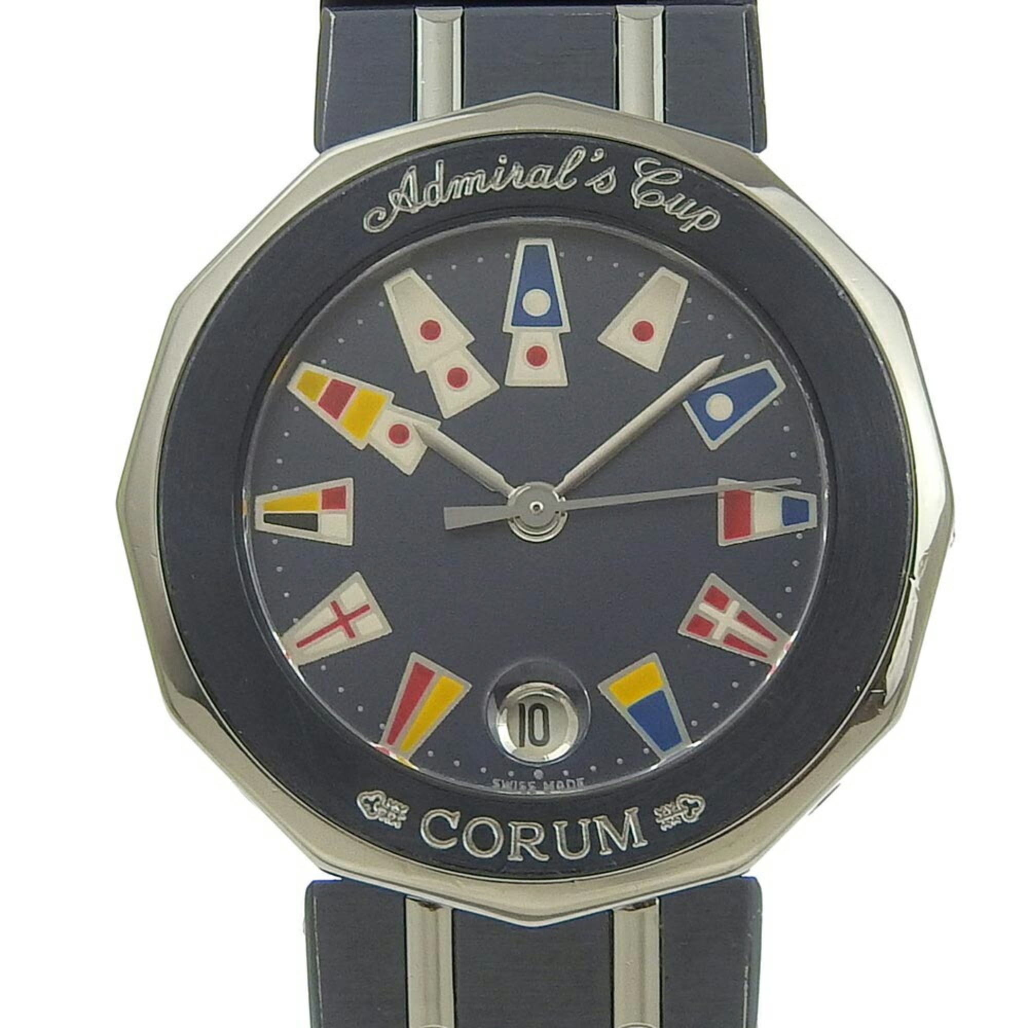 CORUM Admirals Cup Watch 39.610.30 V050 Stainless Steel x Gun Blue Swi