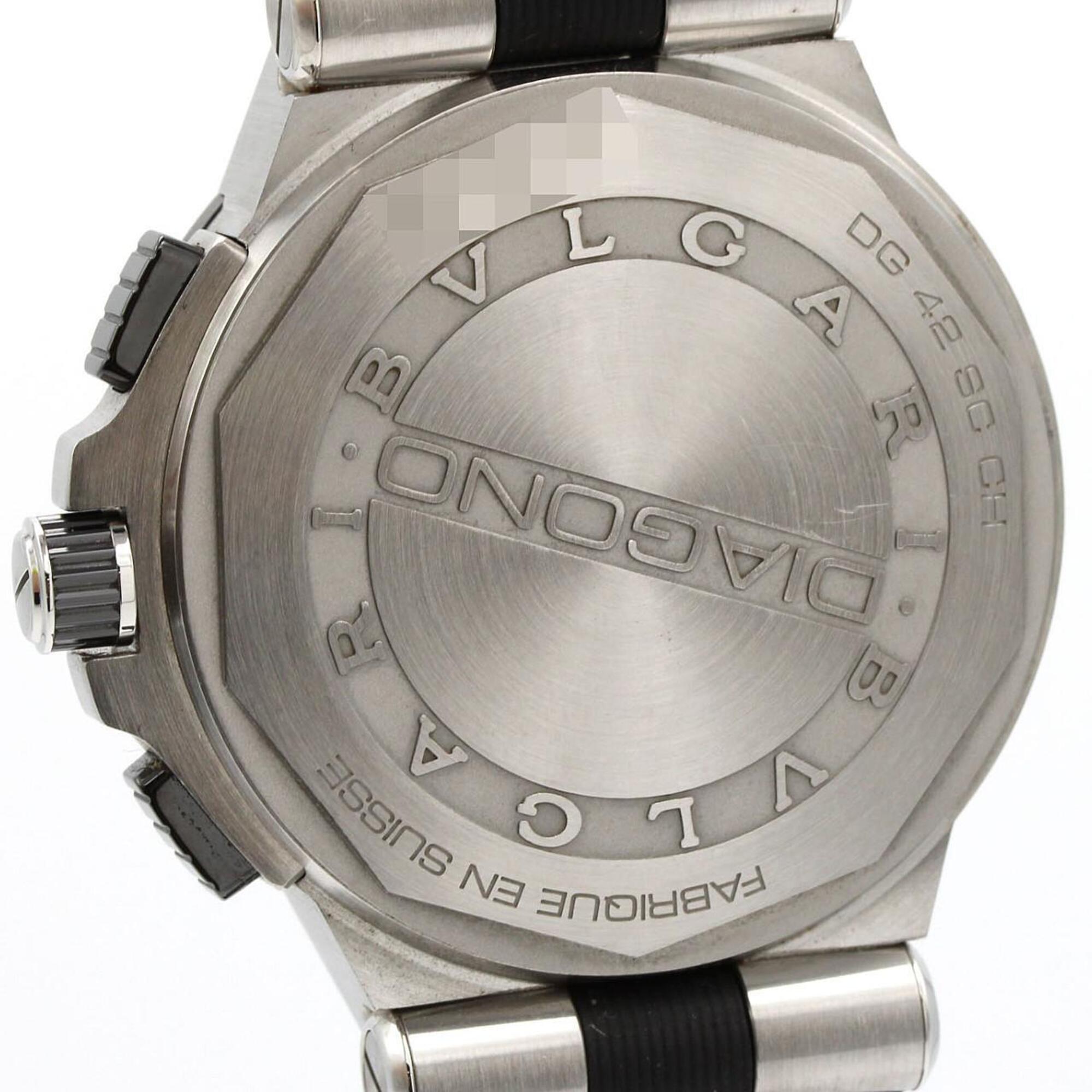 Bvlgari Bulgari Diagono Chronograph DG42SCCH/DG42C6SCVDCH Black, Silver Dial 42mm Watch