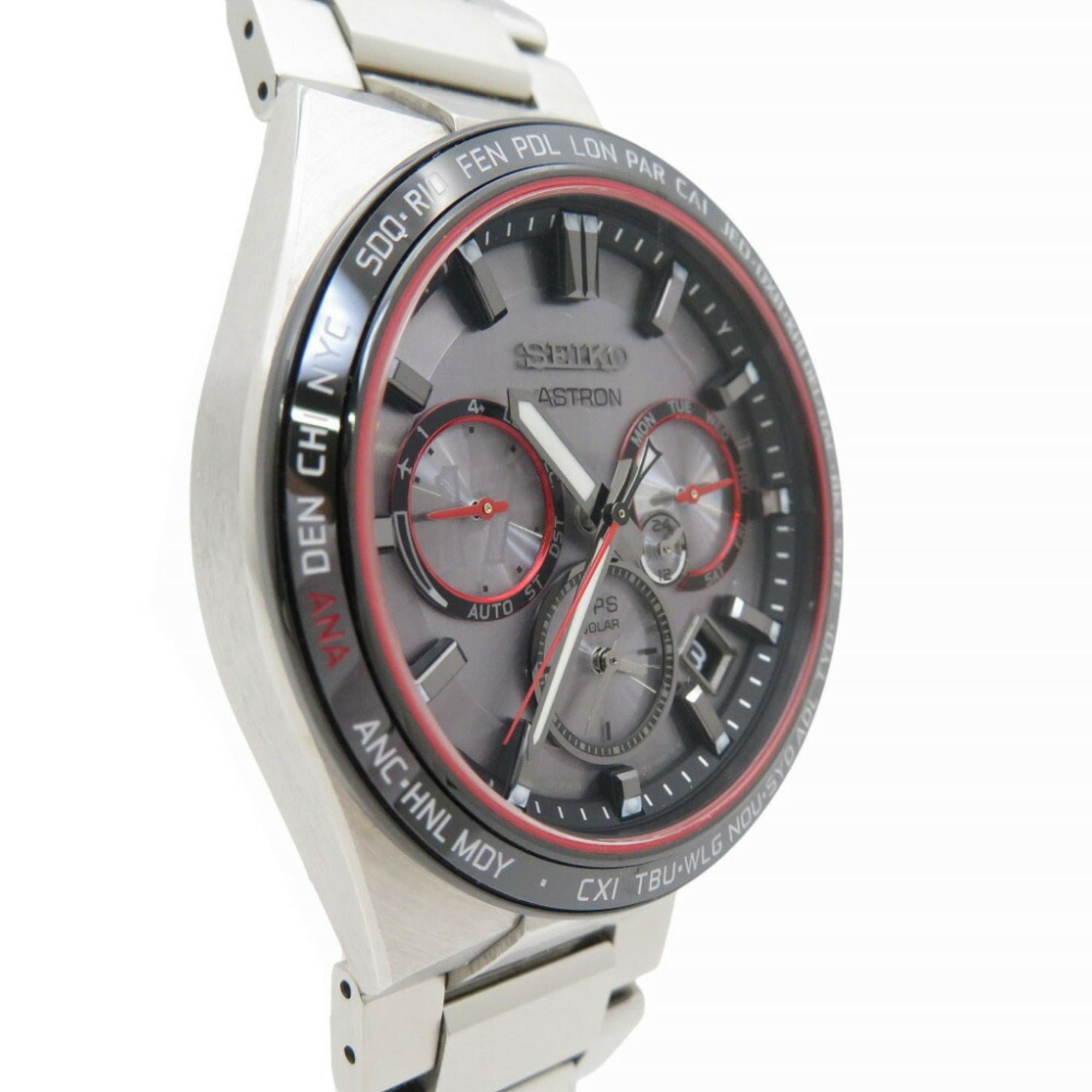 Seiko Astron Shohei Otani Modell – Solar-Funkuhr SBXC125 / 5X53-0BX0 Armbanduhr aus Titan/KeramikSilber 1528SEIKO, Herrenuhr