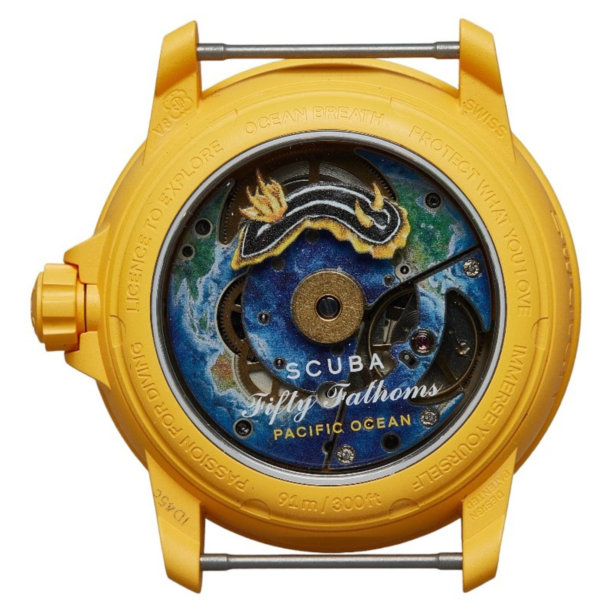 Swatch x Blancpain PACIFIC OCEAN Uhr SO35P100 Automatik Weiß Schwarz Zifferblatt Kunststoff Nylon Herrenuhr
