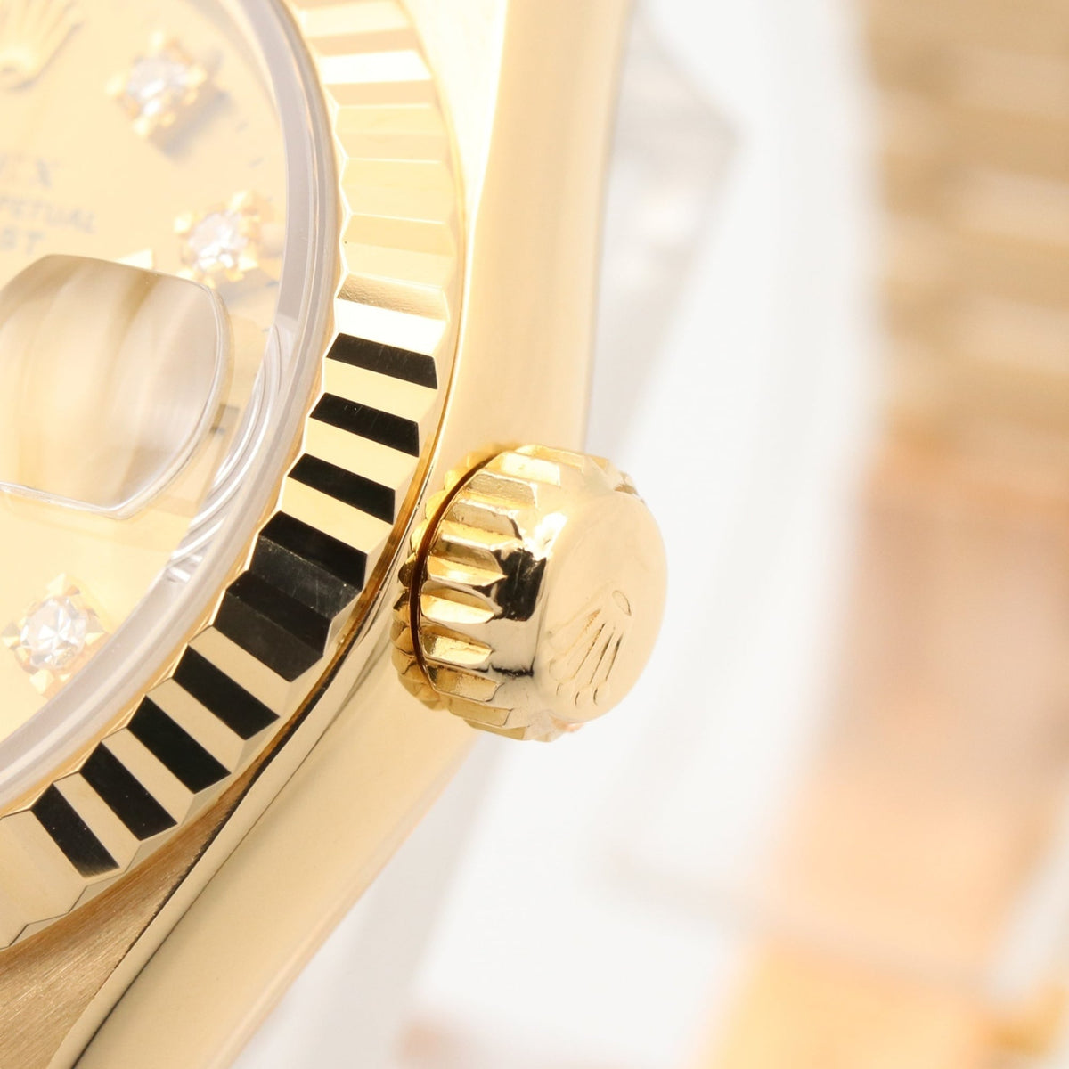Rolex Datejust 10P Diamond 69178G Champagner, goldenes Zifferblatt, 26 mm Uhr