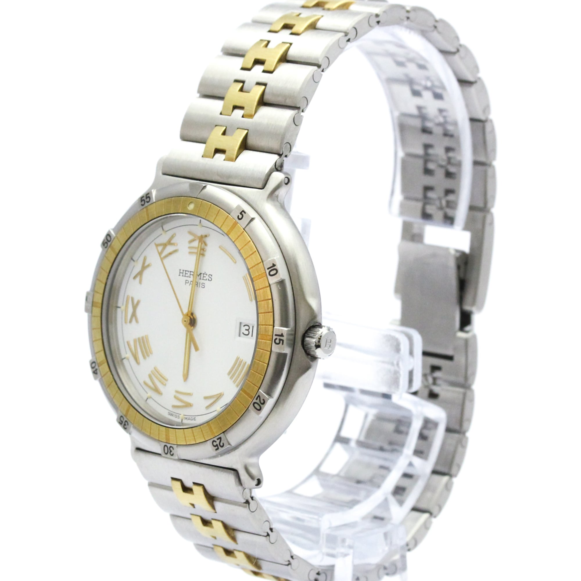 HERMES Captain Nimo Quartz Gold Plated Steel Unisex Watch
