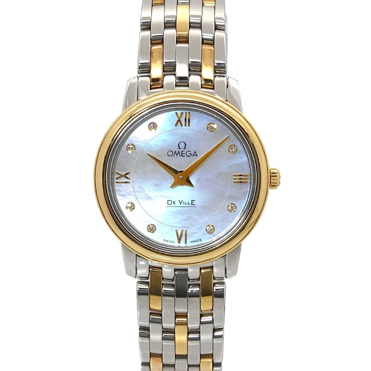 Omega De Ville Prestige Combination 424 20 27 60 55 001 Weiß Gehäuse Zifferblatt 27 mm Uhr