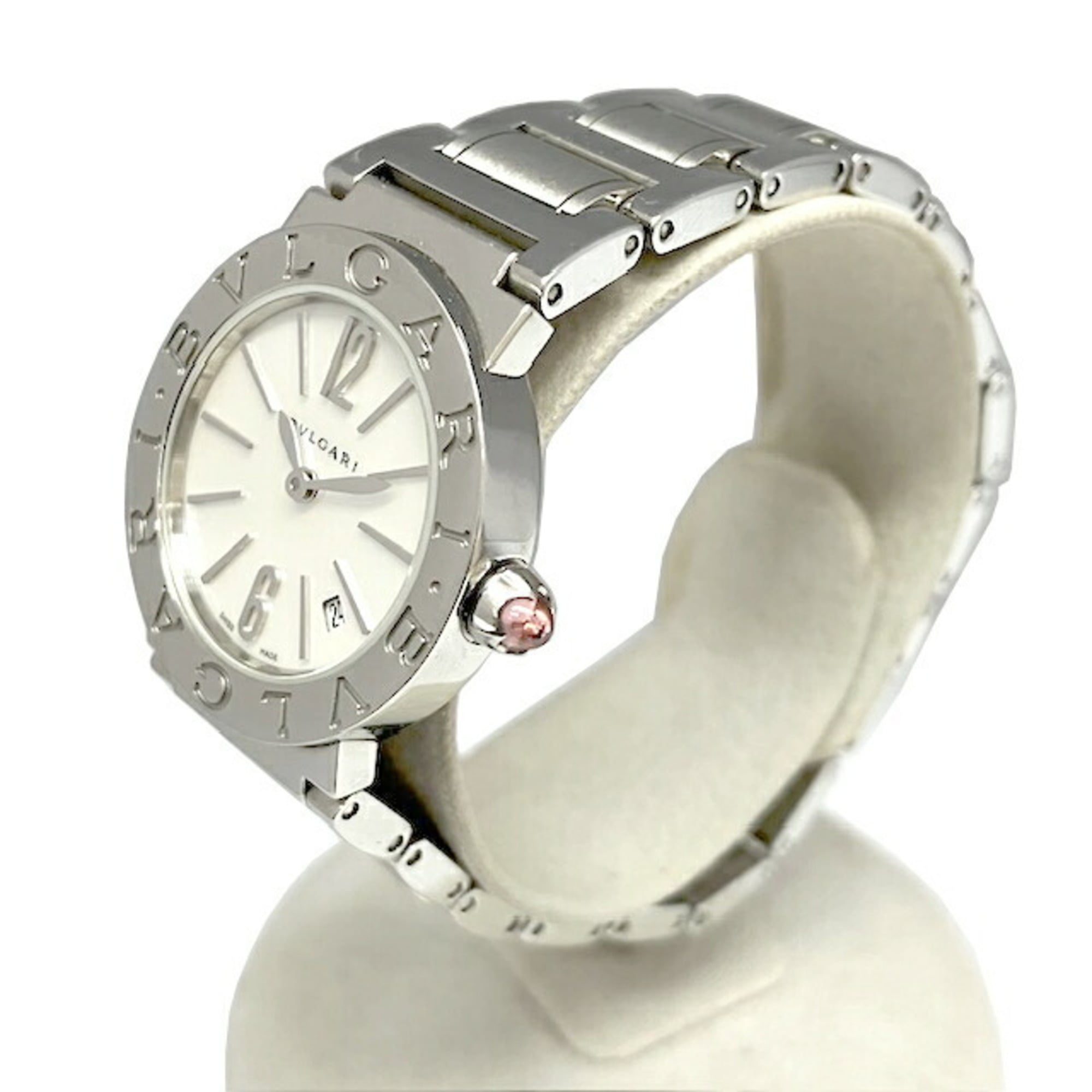 BVLGARI Bulgari BBL26S kwartshorloge voor dames, roestvrij staal, schelpvormige wijzerplaat, 26 mm