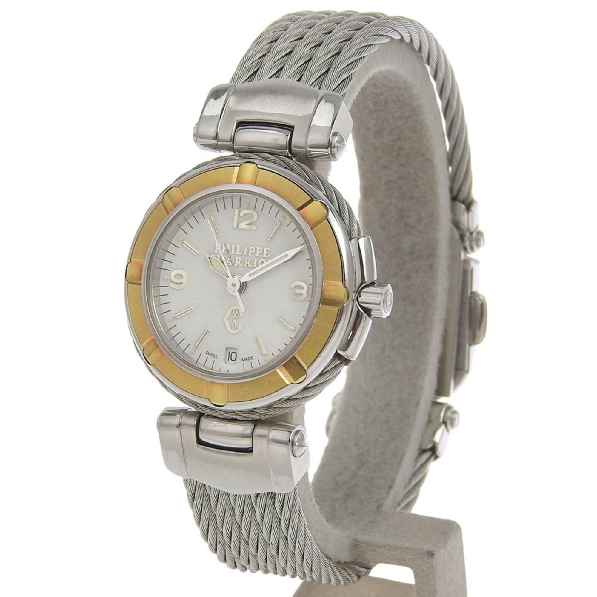 CHARRIOL Wristwatch 53.97.3654 Stainless Steel Quartz Analog Display White Dial Women's