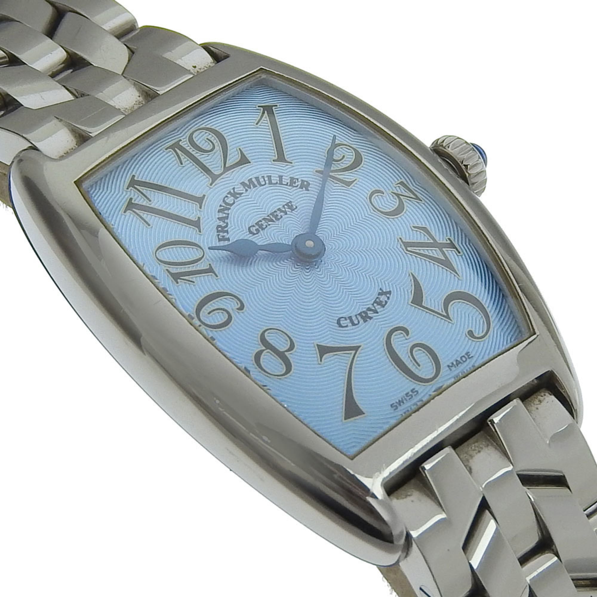 FRANCK MULLER Tonookabex Uhr 1752, Edelstahl, Quarz analoge Anzeige, blaues Zifferblatt, Damenuhr
