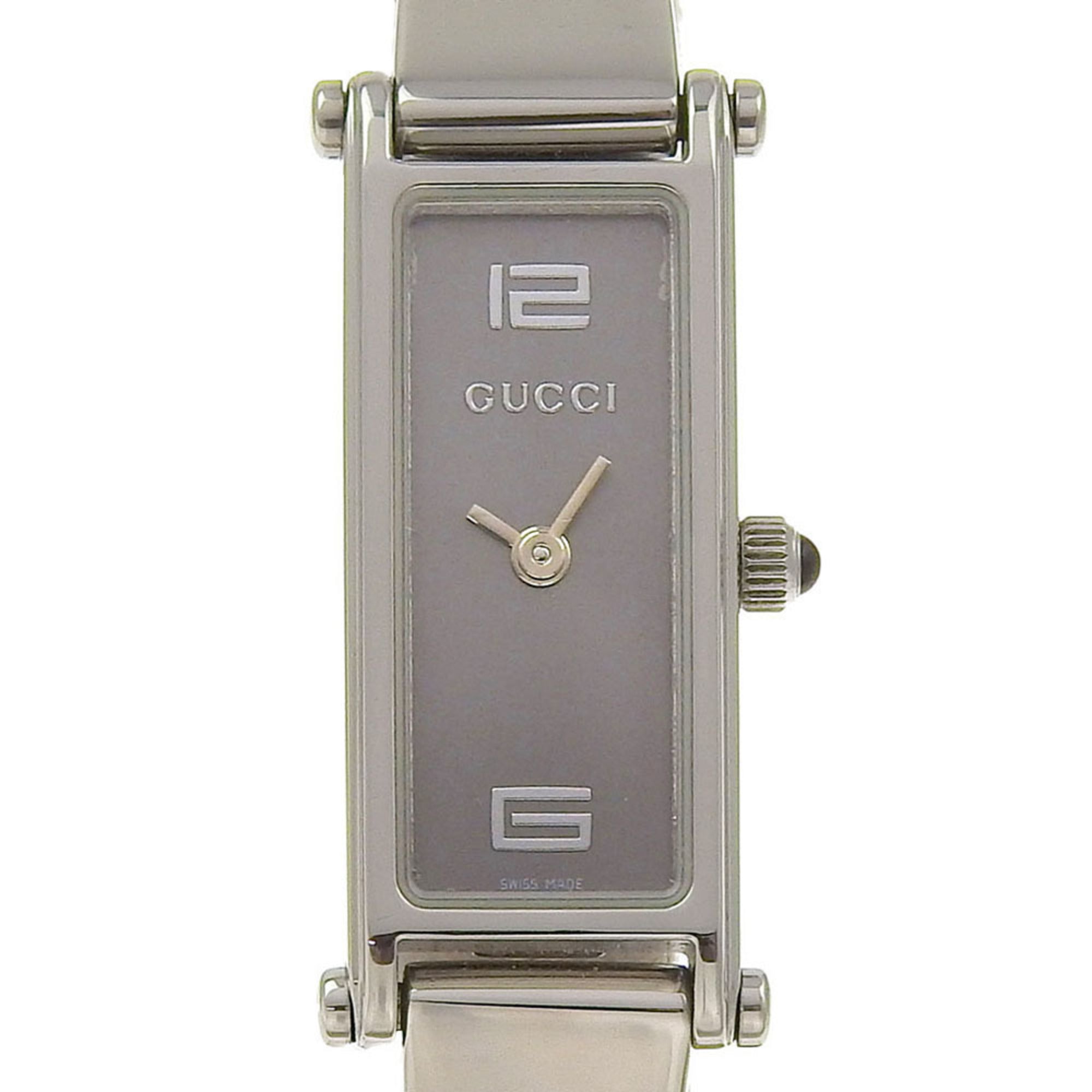 Gucci GUCCI Watch 1500L Stainless Steel Quartz Analog Display Gray Dial Women's