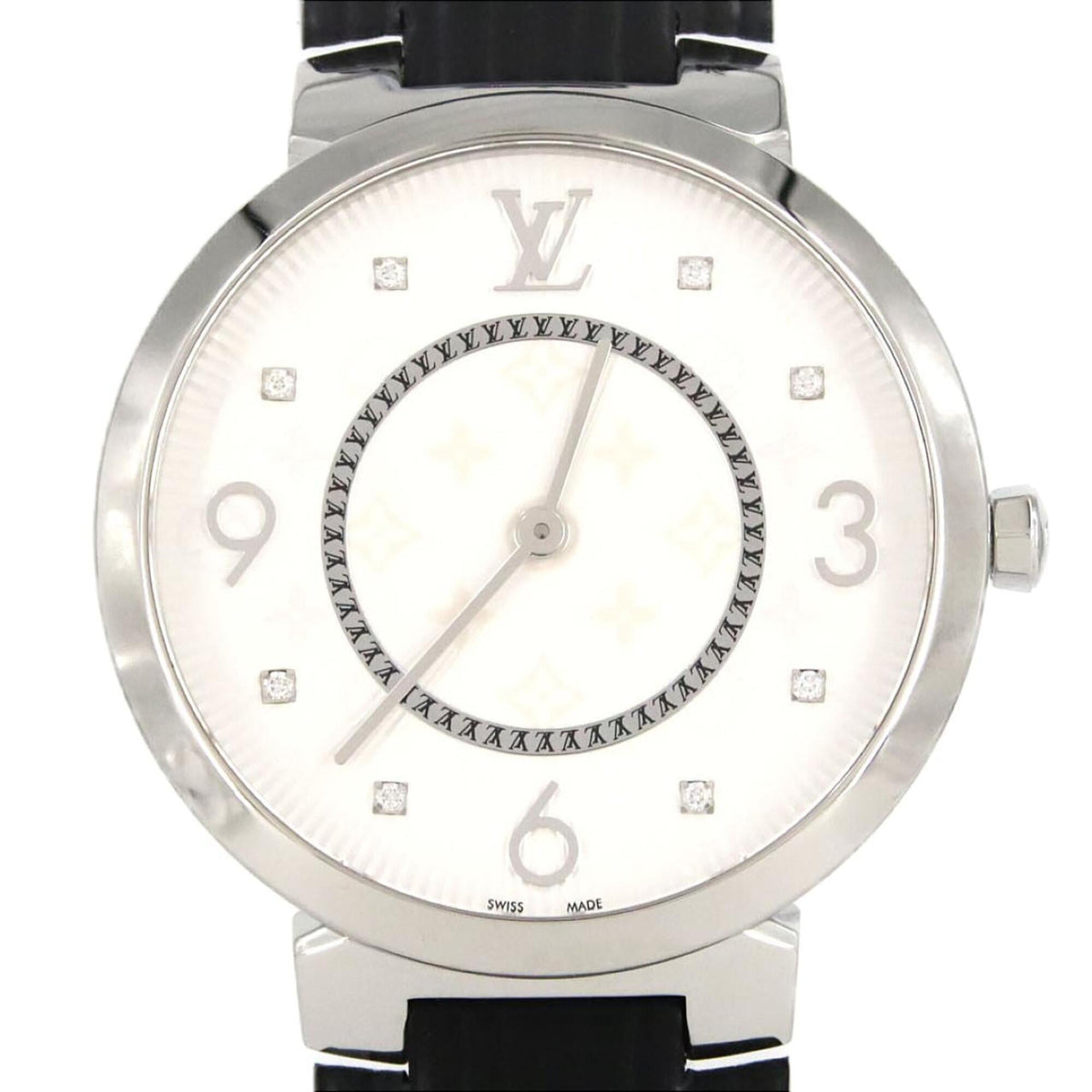 Louis Vuitton Tambour Slim 8P Q1E01 met zilveren wijzerplaat 39mm Horloge