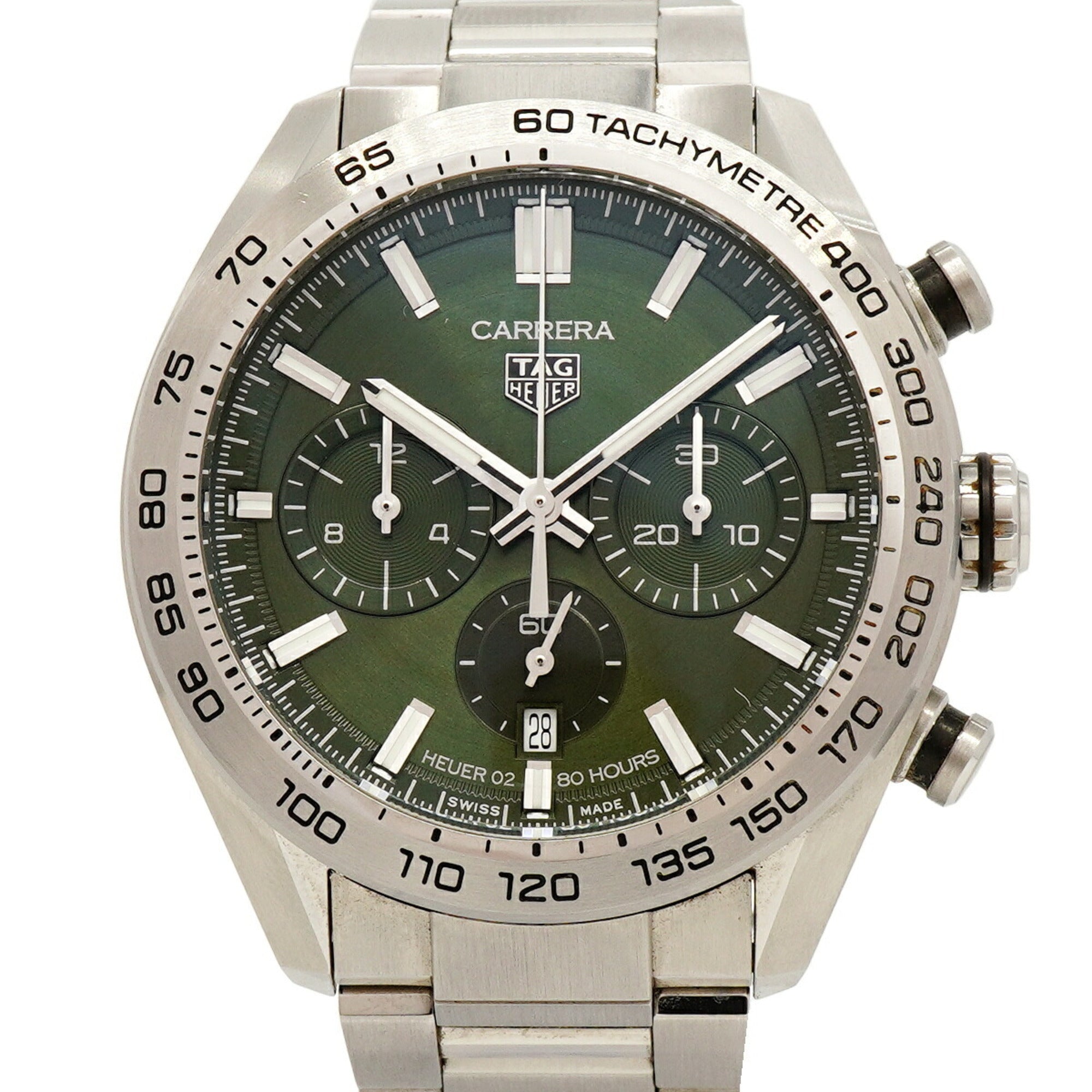 TAG Heuer Carrera Calibre 02 Sport CBN2A10 Green Dial 44mm Watch