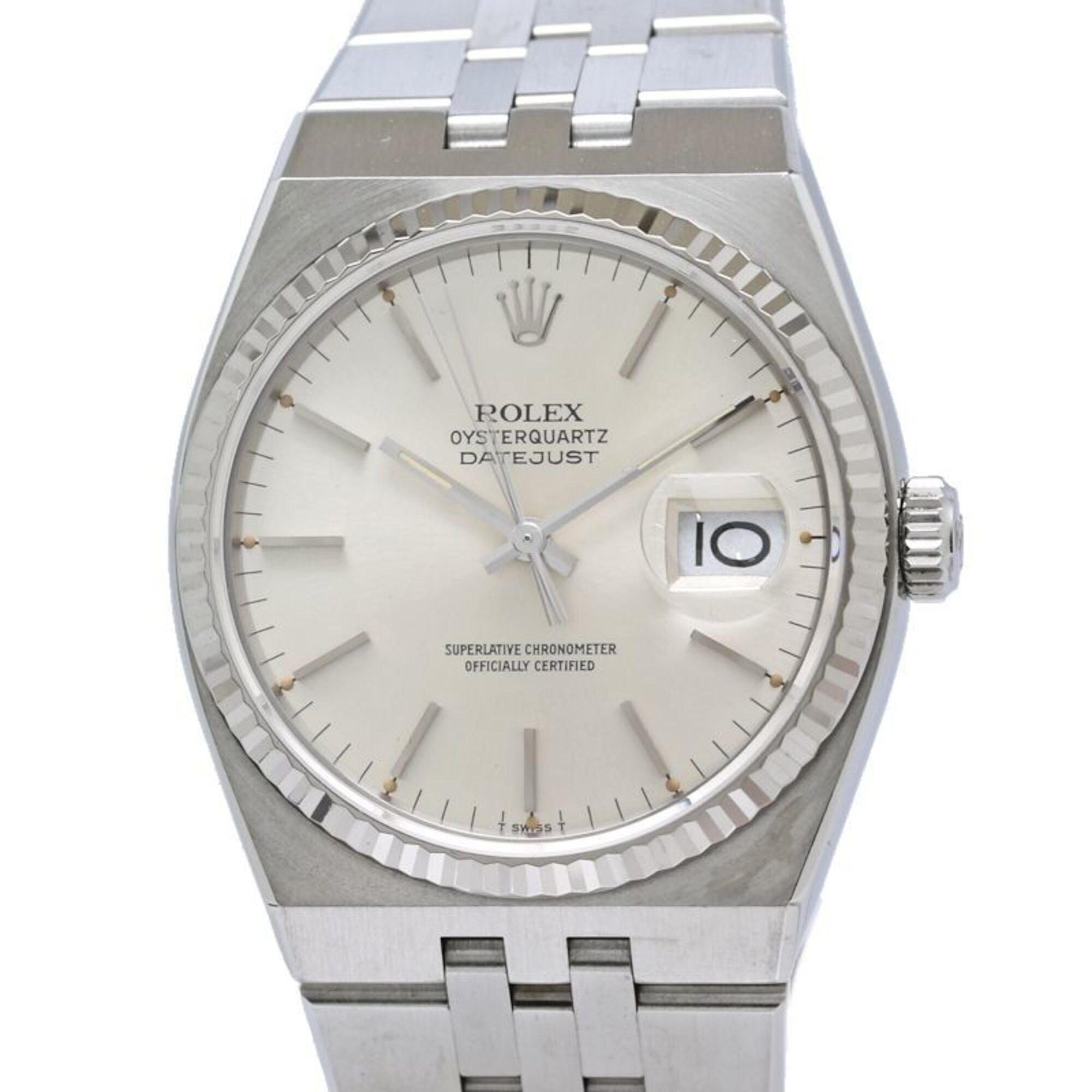 Rolex Datejust Oysterquartz 17014 Silber Zifferblatt 36 mm Uhr