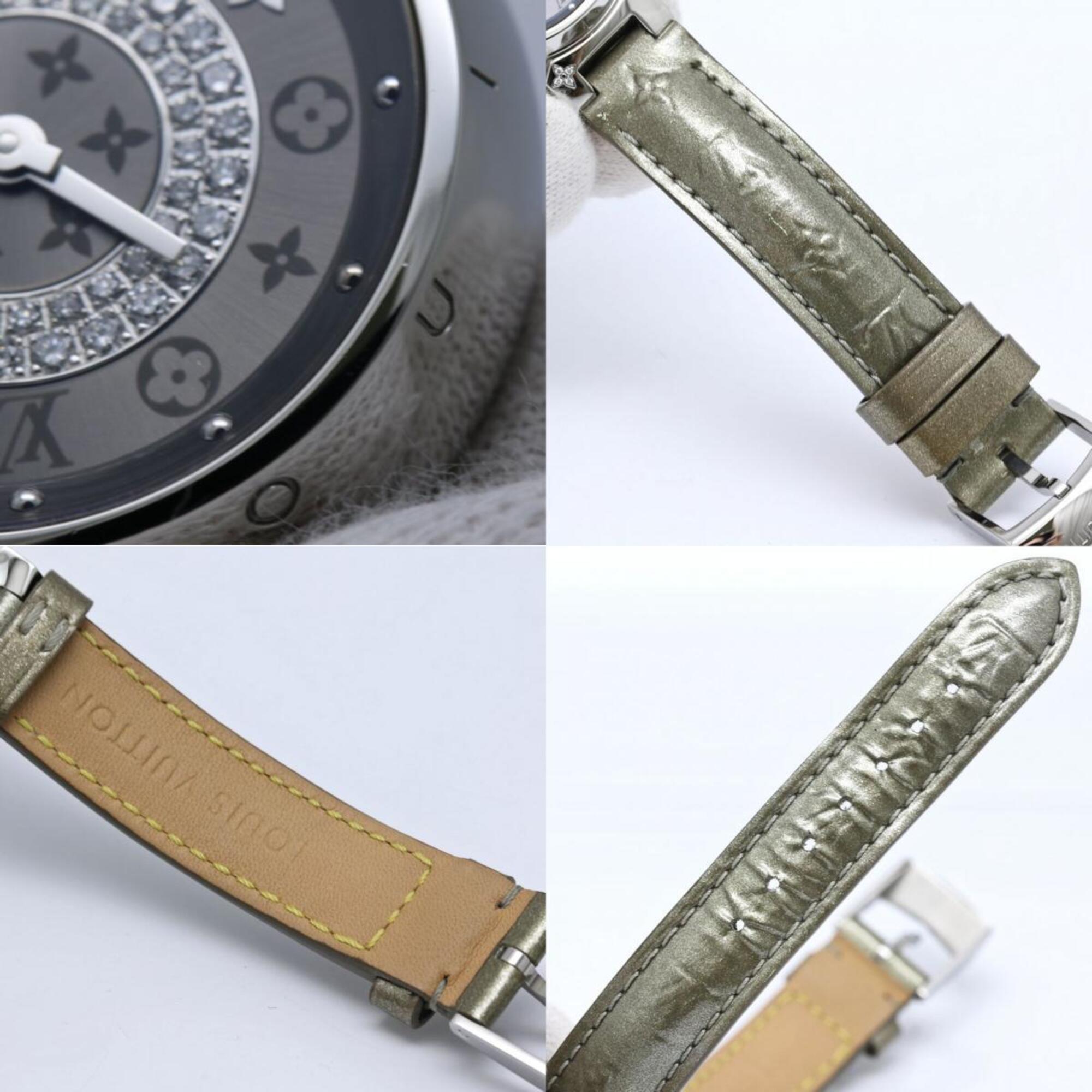 LOUIS VUITTON Tambour Disc PM Diamond Q12MU0 Wo 40564