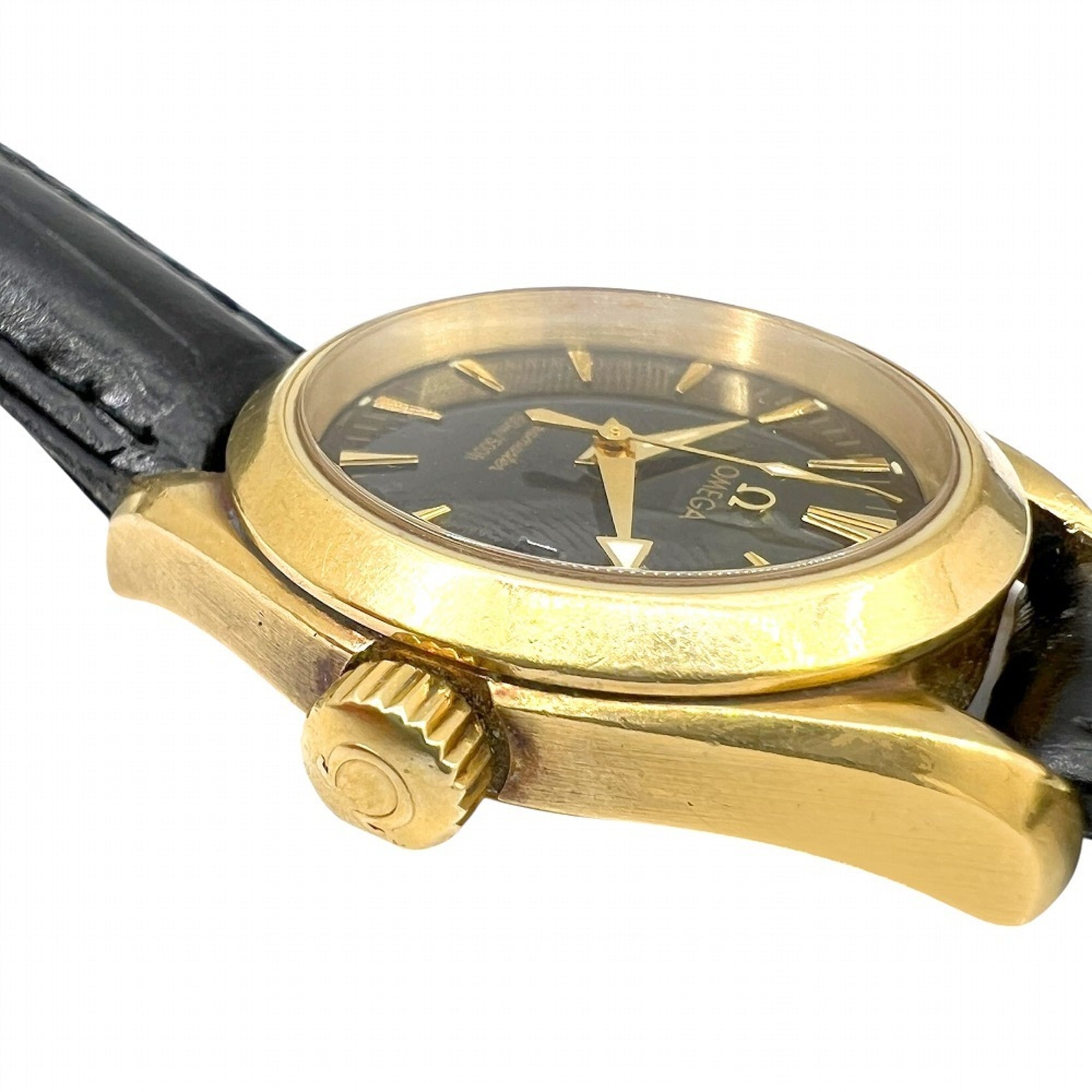 OMEGA Seamaster Aqua Terra 150 m K18YG Quarz mit Schwarz Zifferblatt, Modell 2677.50.32, Lederarmband, für Damen und Herren