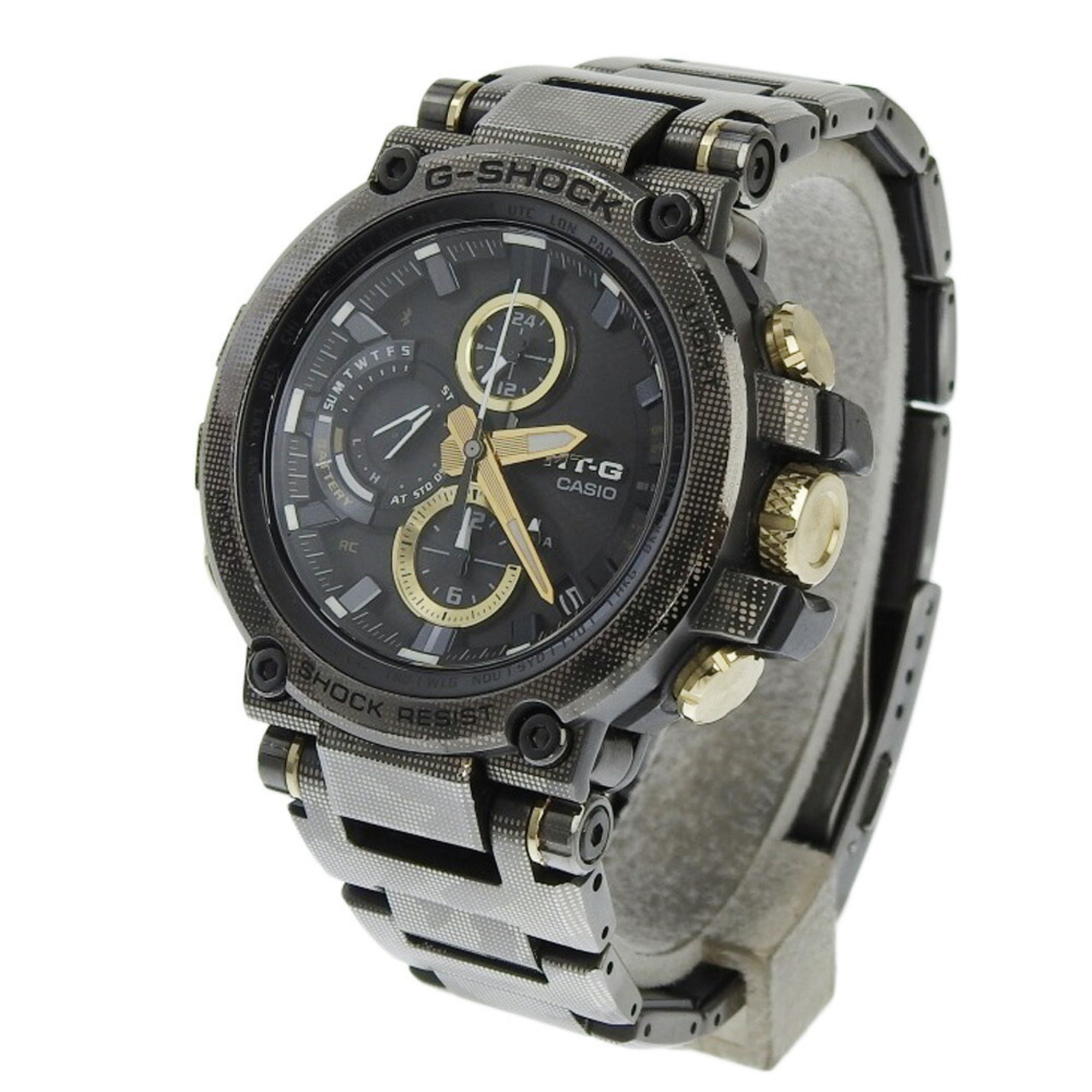 CASIO G-Shock MTG B1000 DCM 1AJF Black Dial Watch Metal SS Radio Solar 48mm Men's