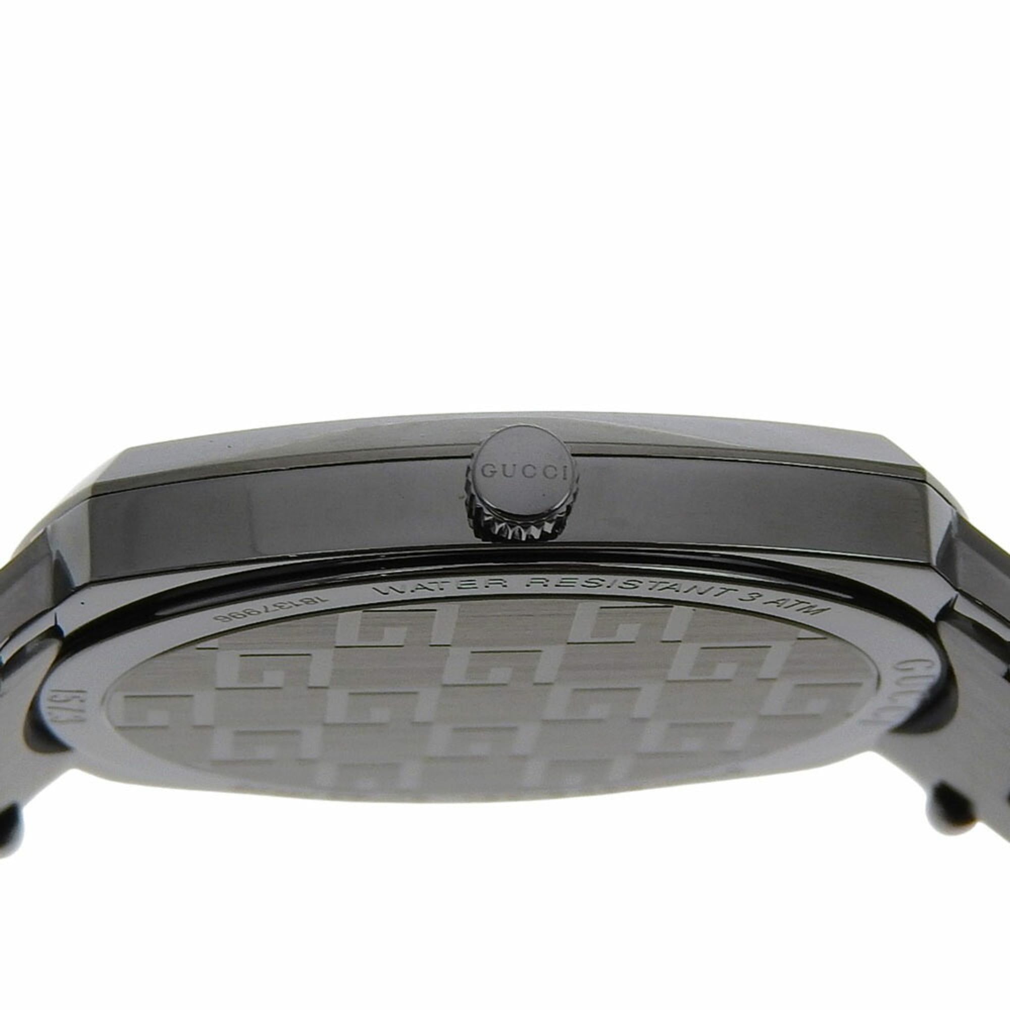 Gucci Grip Watch, 157.3 Stainless Steel, Black Quartz Movement, Analog Display, Dial, Men's