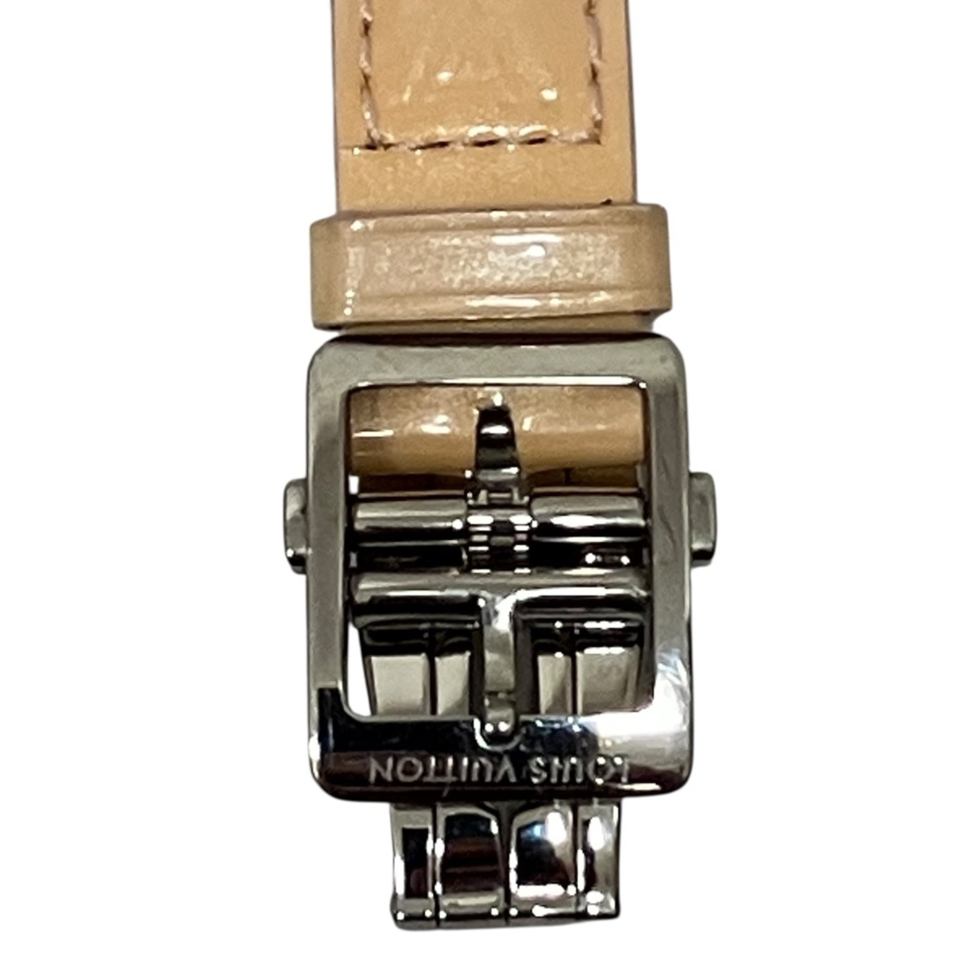 Louis Vuitton Tambour Monogram PM Watch, Verny, Total Weight 36.3g, Stainless Steel, Genuine Leather Strap, Quartz Movement, White Dial, Q12MG