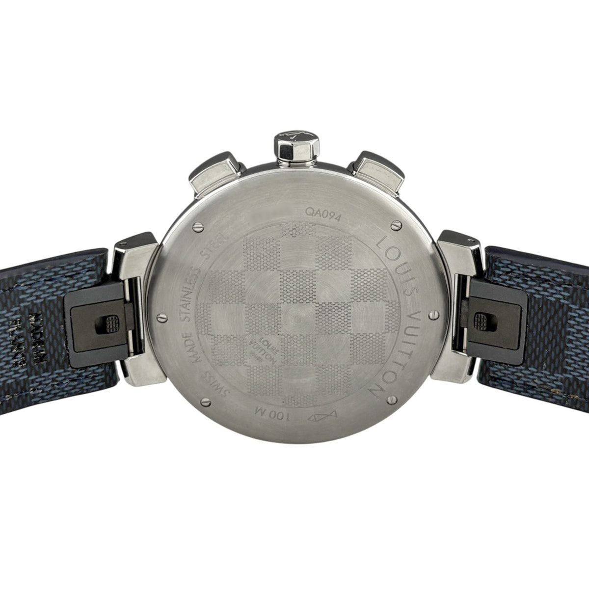 Louis Vuitton Tambour GM Damier Graphite QA094Z, graues Zifferblatt, 44 mm Uhr