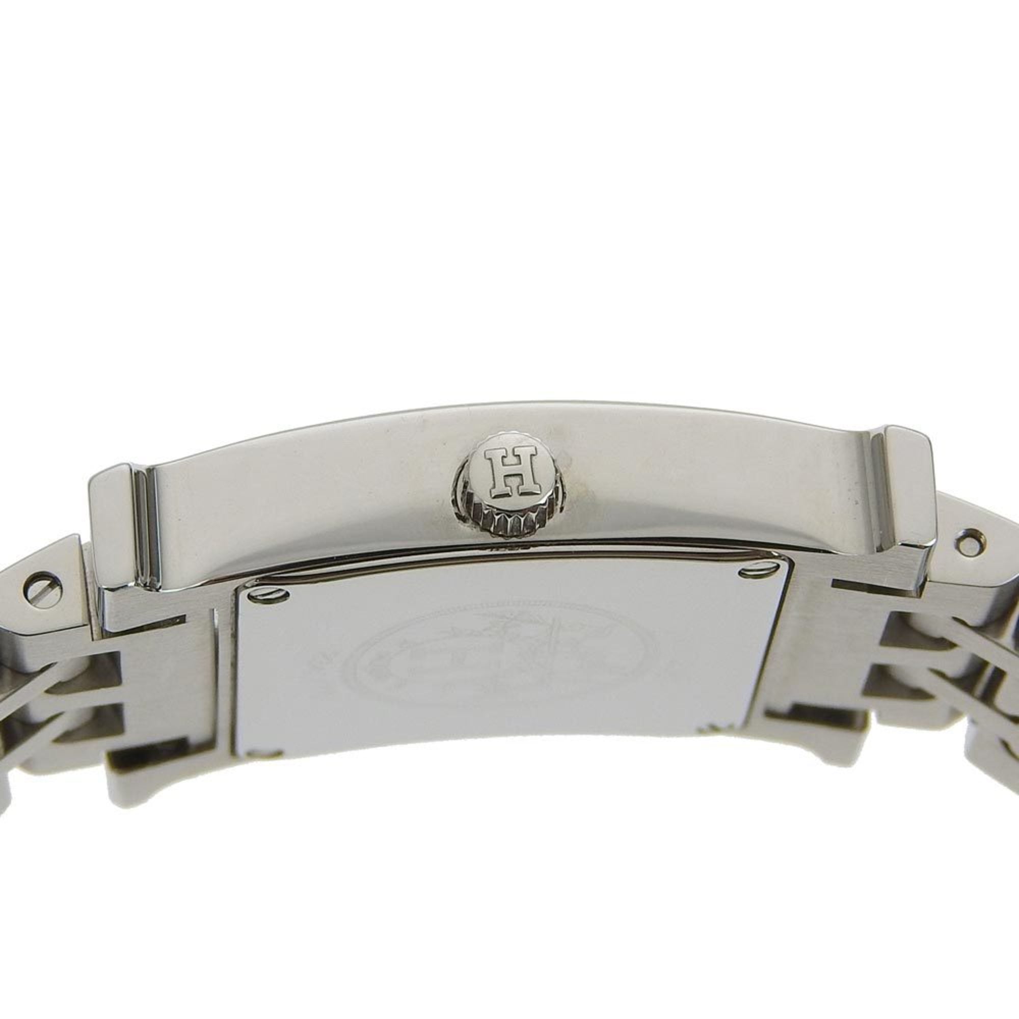 Hermes HERMES H Uhr mit Diamantlünette HH1.230 Edelstahl x Quarz Analoganzeige Elfenbein Zifferblatt Heure für Damen