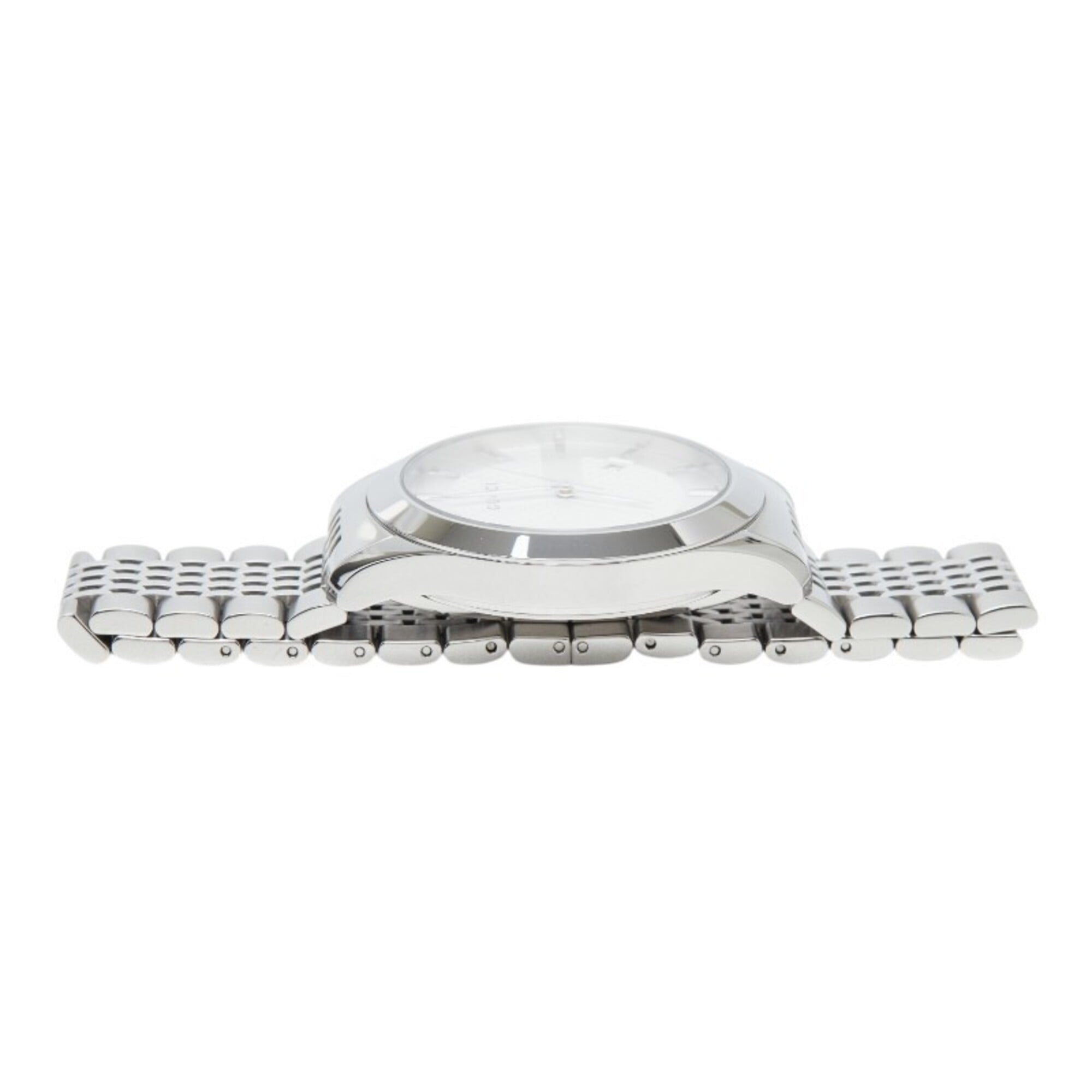 Gucci G-Timeless G-Logo Uhr 126.4Quarz Weiß Zifferblatt, Edelstahl, Herrenuhr GUCCI