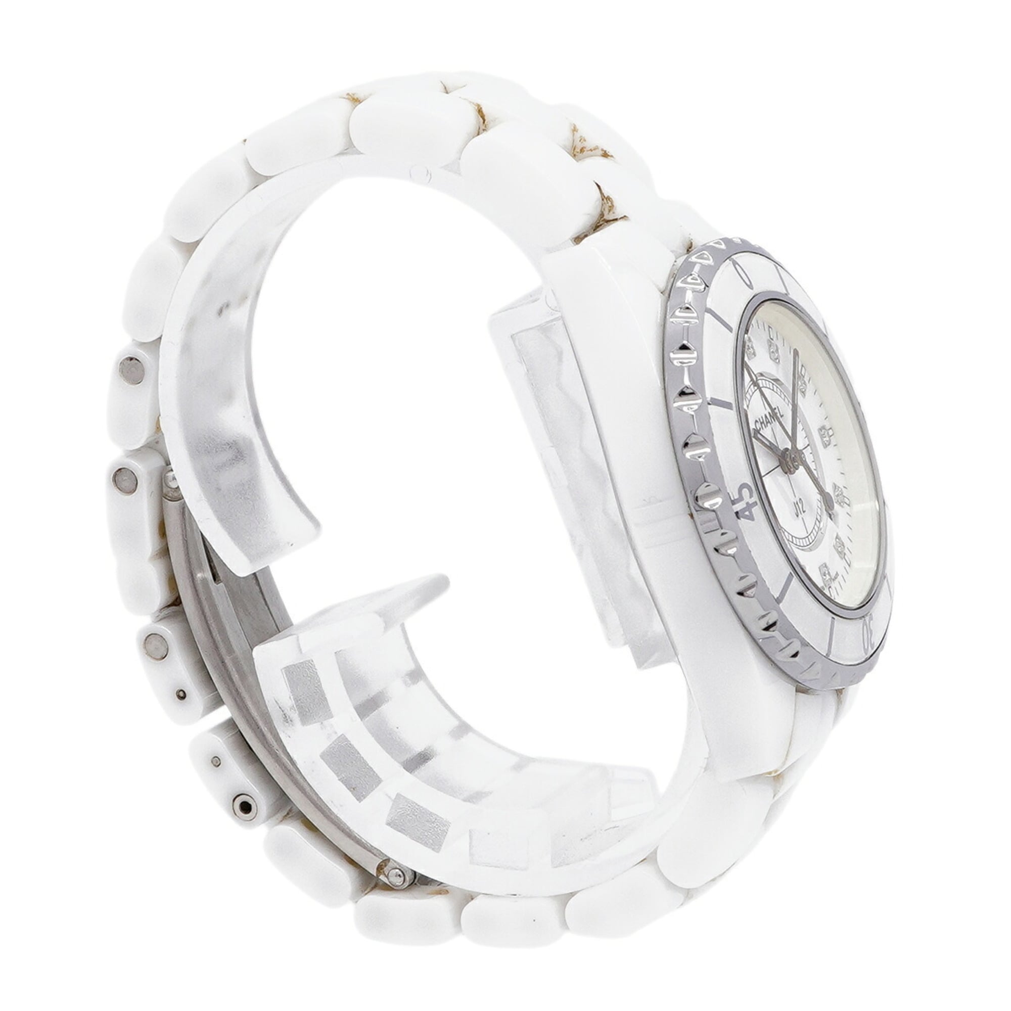 Chanel J12 Diamond H1628 White Dial 33mm Watch