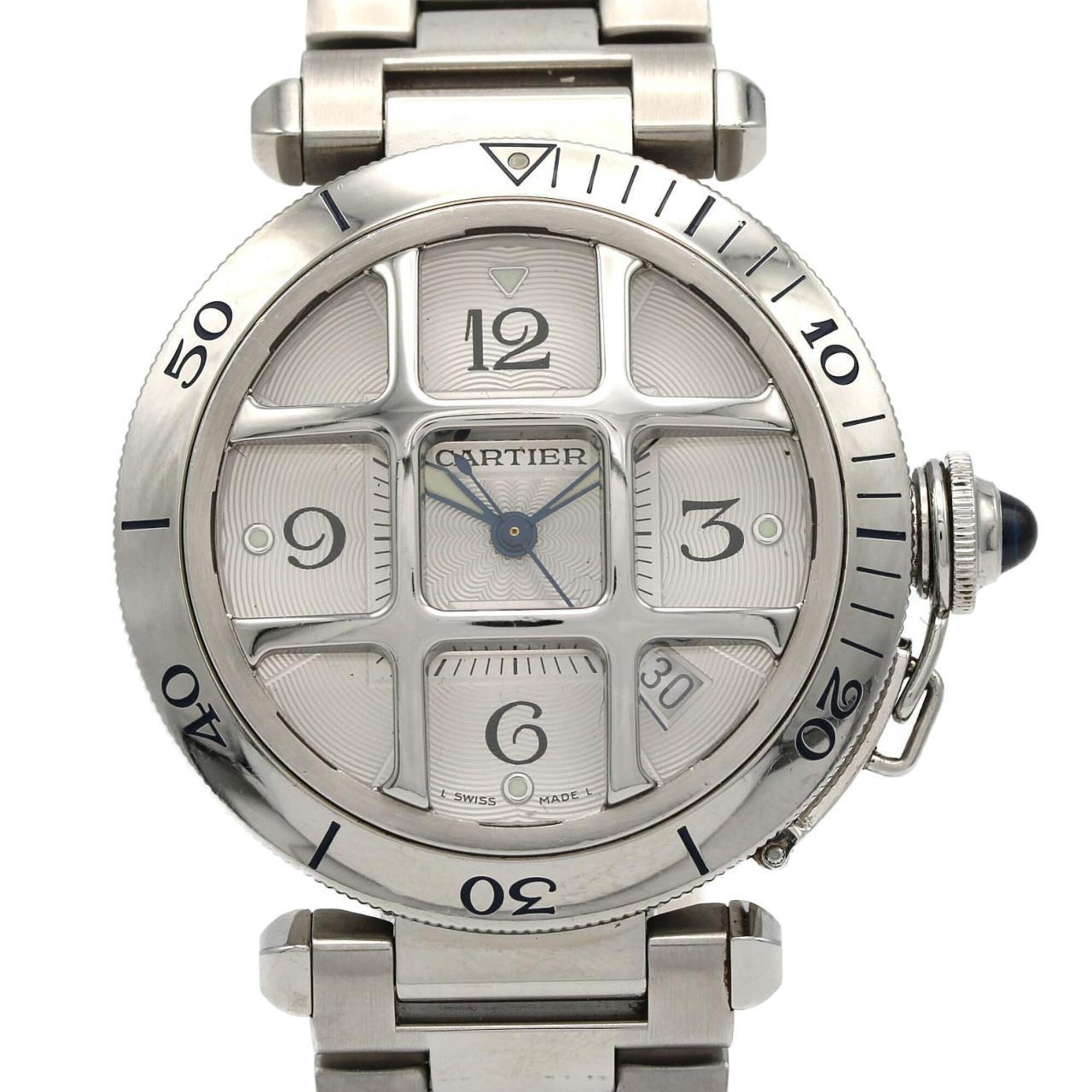Cartier Pasha W31059H3 Silver Dial Stainless steel 38mm Watch