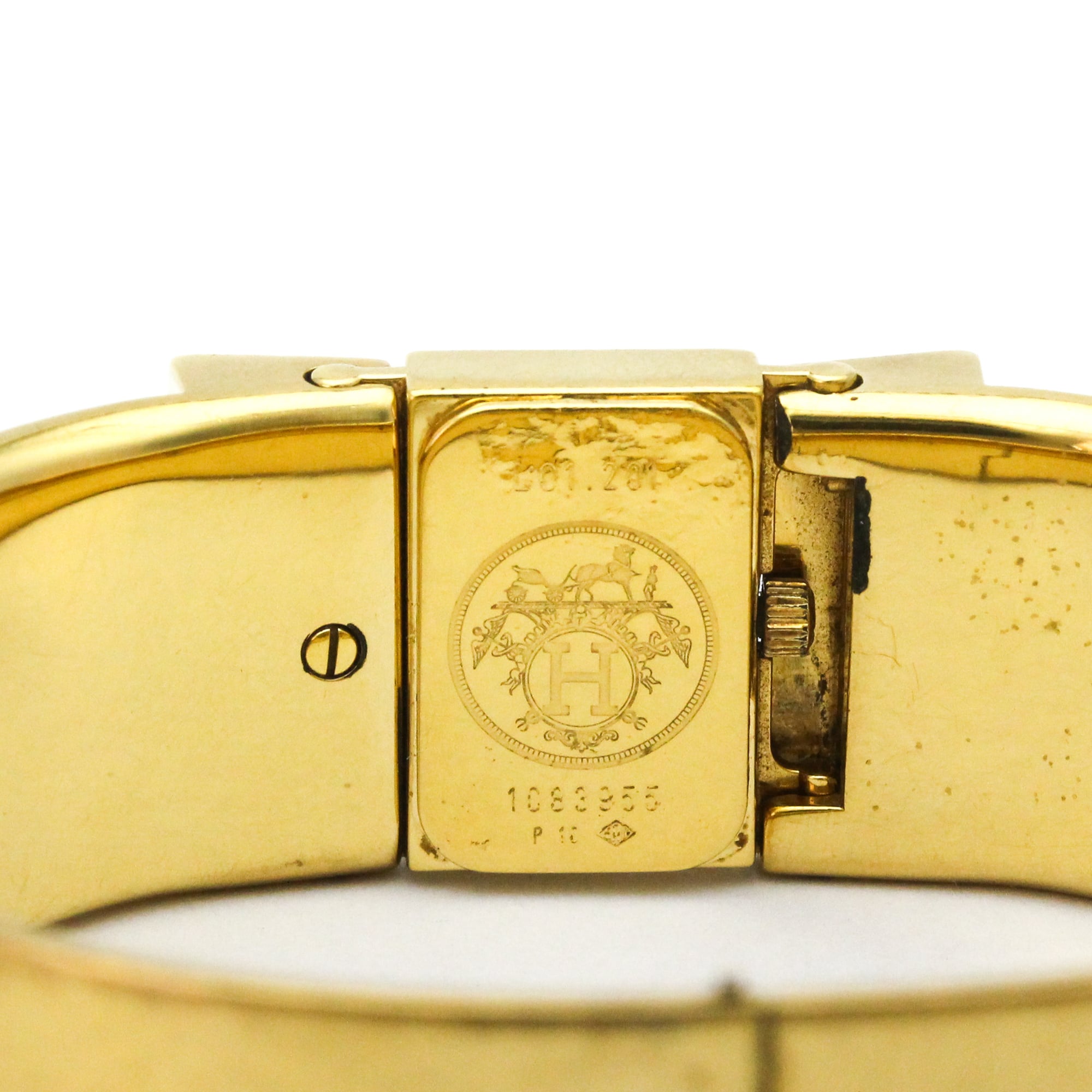 HERMES Loque Gold Plated Quartz Ladies Watch LO1.201