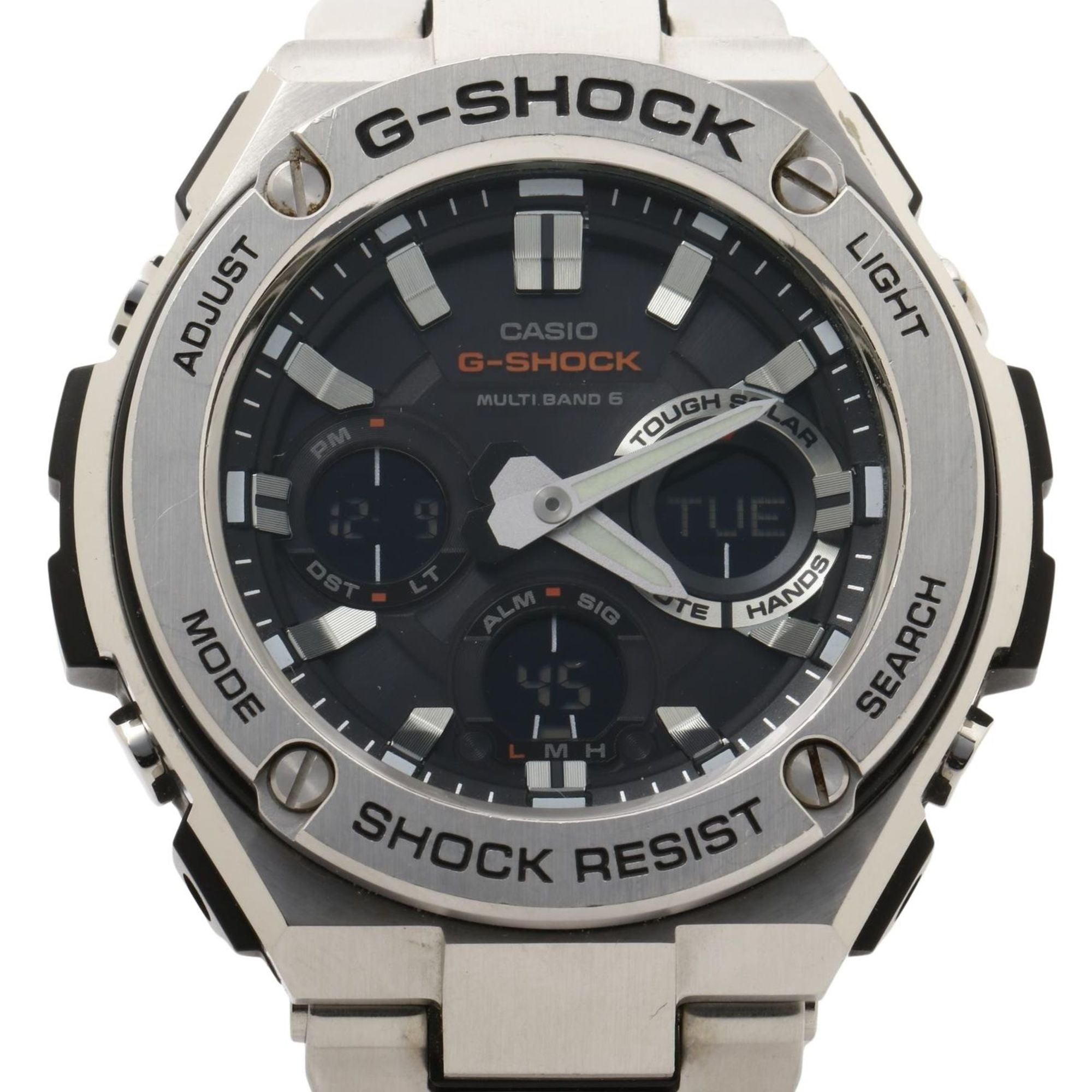 CASIO GSHOCK GSTEEL GSTW100 Series Watch (GSTW110D1AJF) in Black and Silver Resin with Stainless Steel Case for Men
