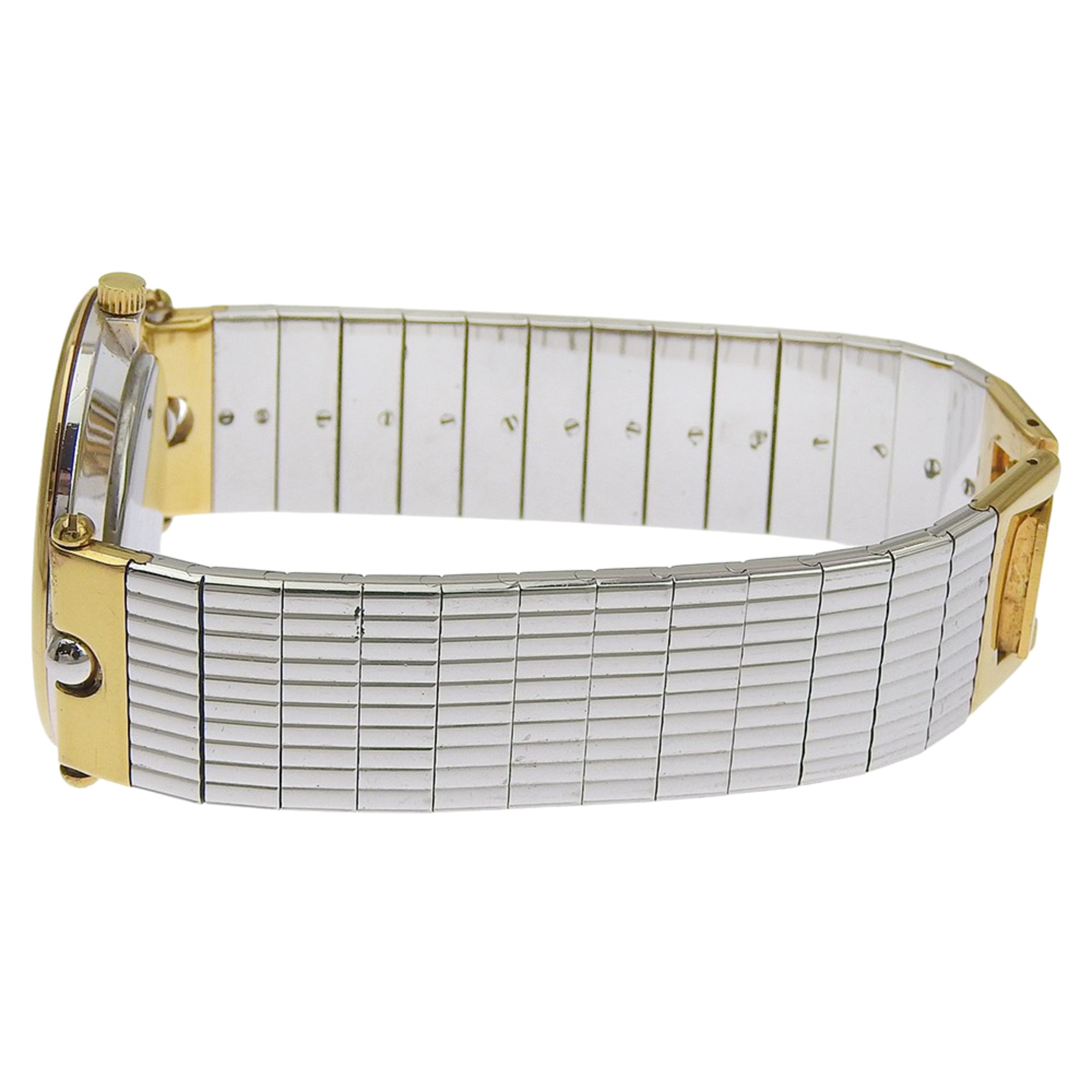Christian Dior-horloge 3026, roestvrij staal met verguld zilver, quartz uurwerk, analoge wijzerplaat, zwarte wijzerplaat, damesmodel
