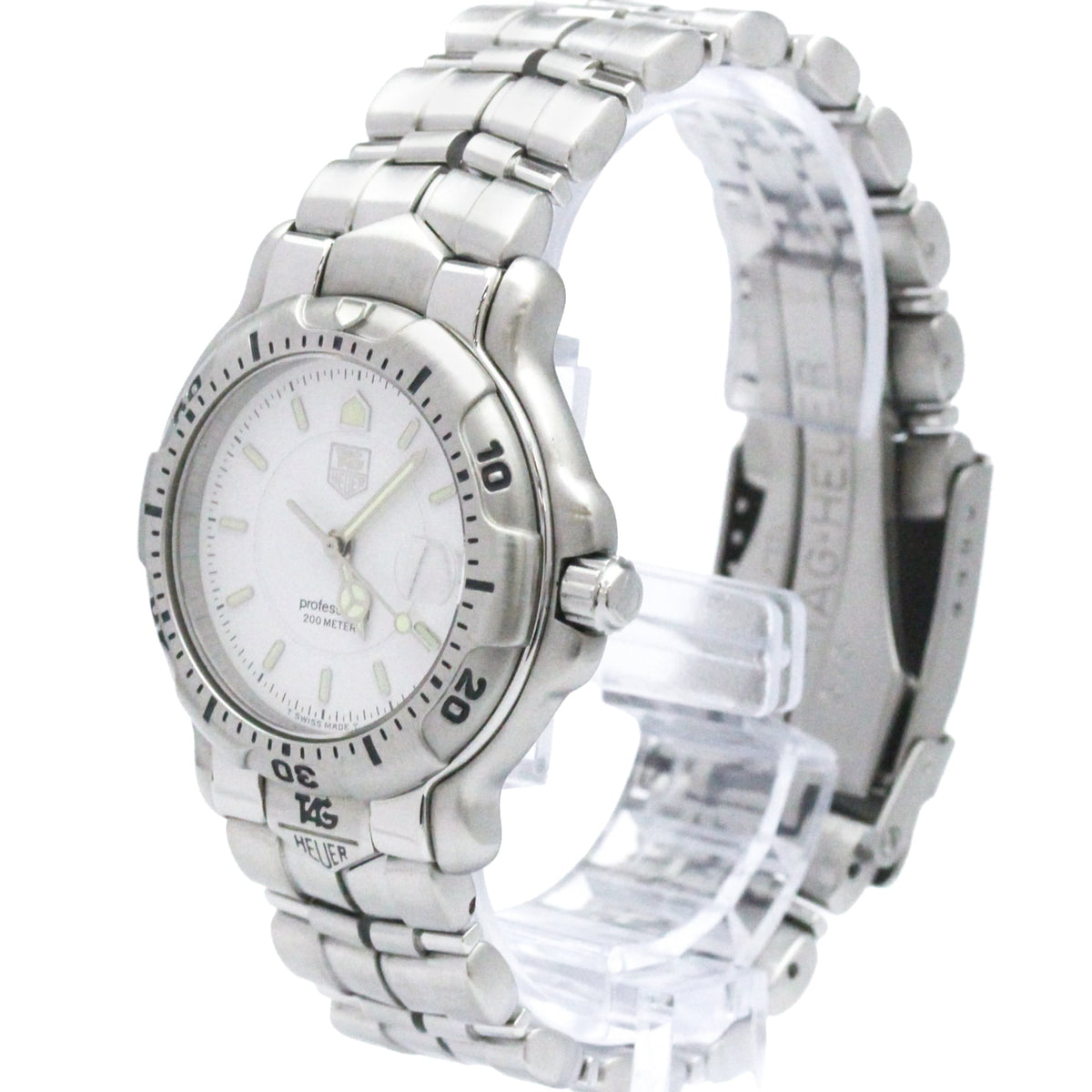 TAG Heuer 6000-serie WH1211 horloge met witte wijzerplaat, 35 mm