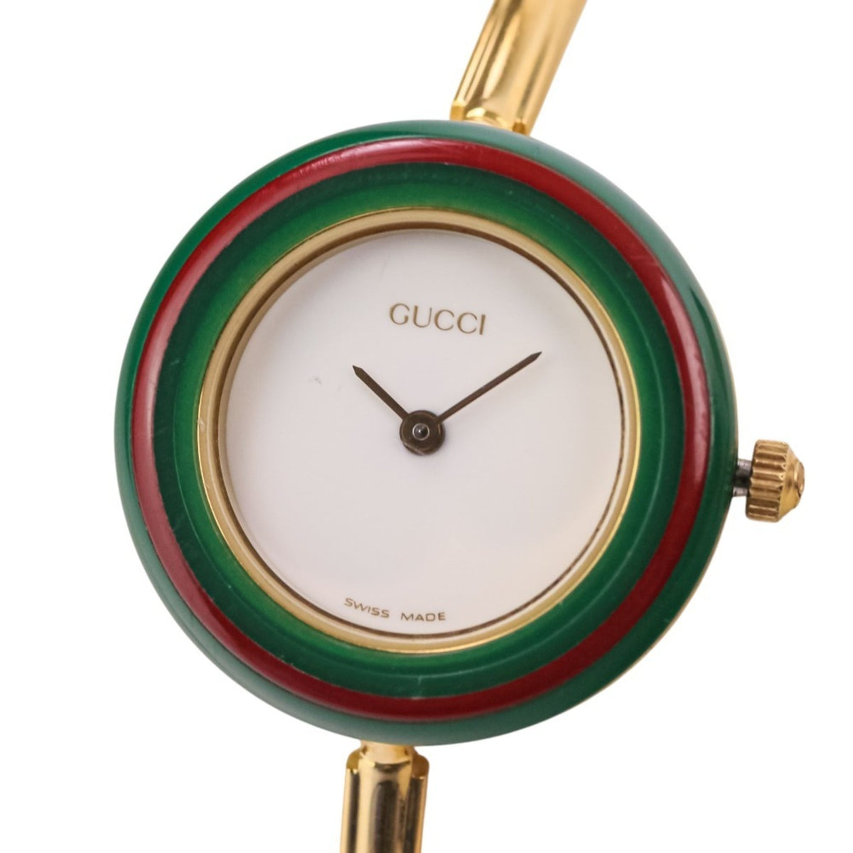Gucci Change Bezel 1100-L horloge met witte wijzerplaat, 26 mm