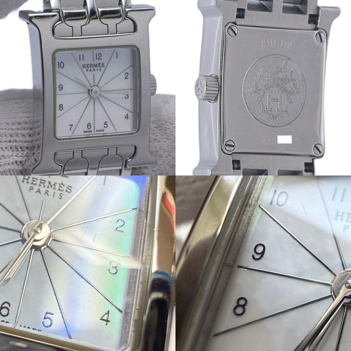 Montre Hermès H- HH1.110.212/4835 Blanc à cadran 17 mm