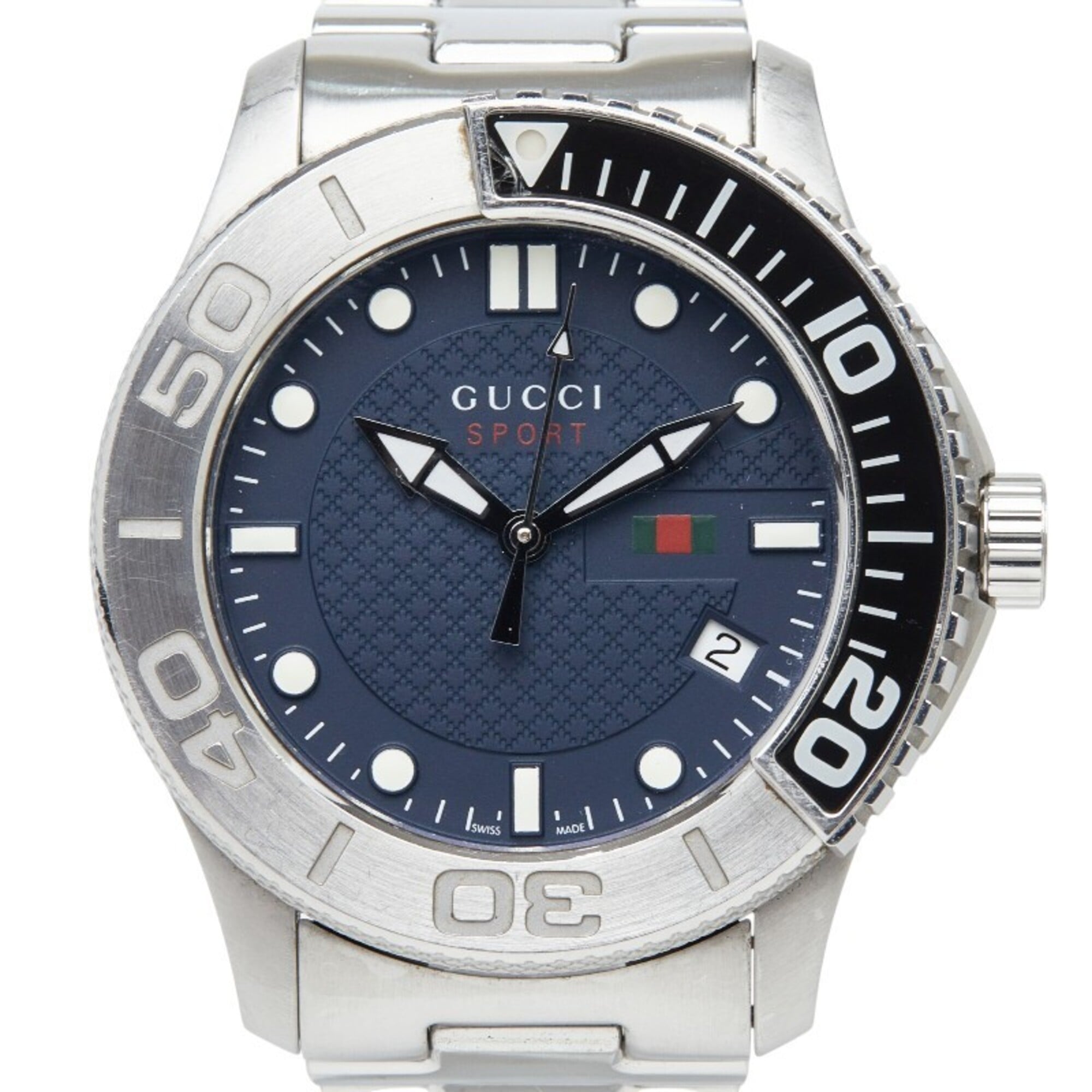 Gucci G-Timeless Sport Watch YA126253 Quartz Navy Dial Stainless Steel Men's GUCCI