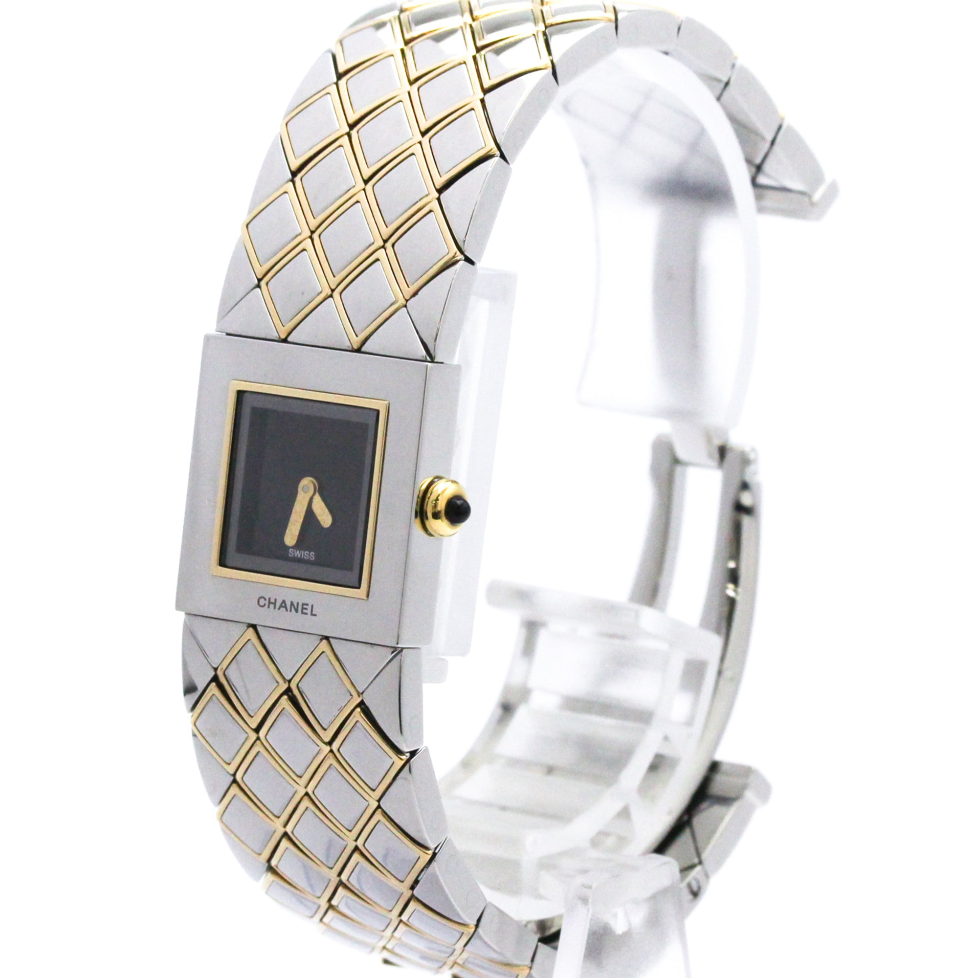 CHANEL Matelasse 18K Gold Steel Quartz Ladies Watch H0475