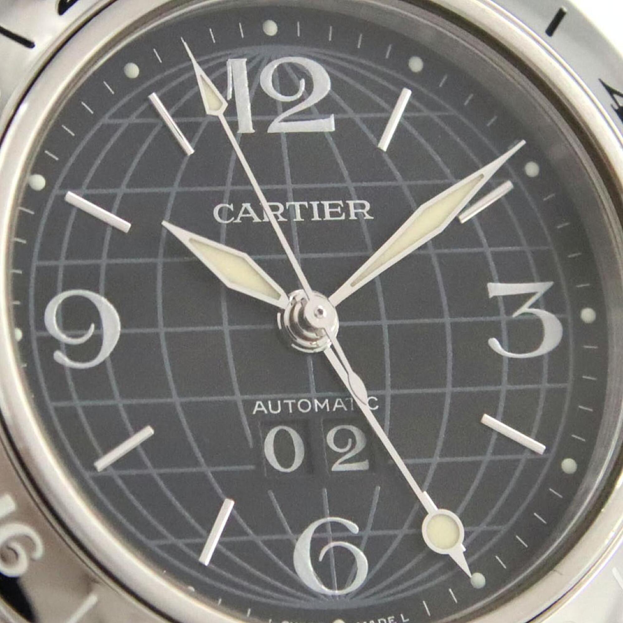 Cartier Pasha C GMT Grande Date W31049M7 Stainless Steel Automatic Watch