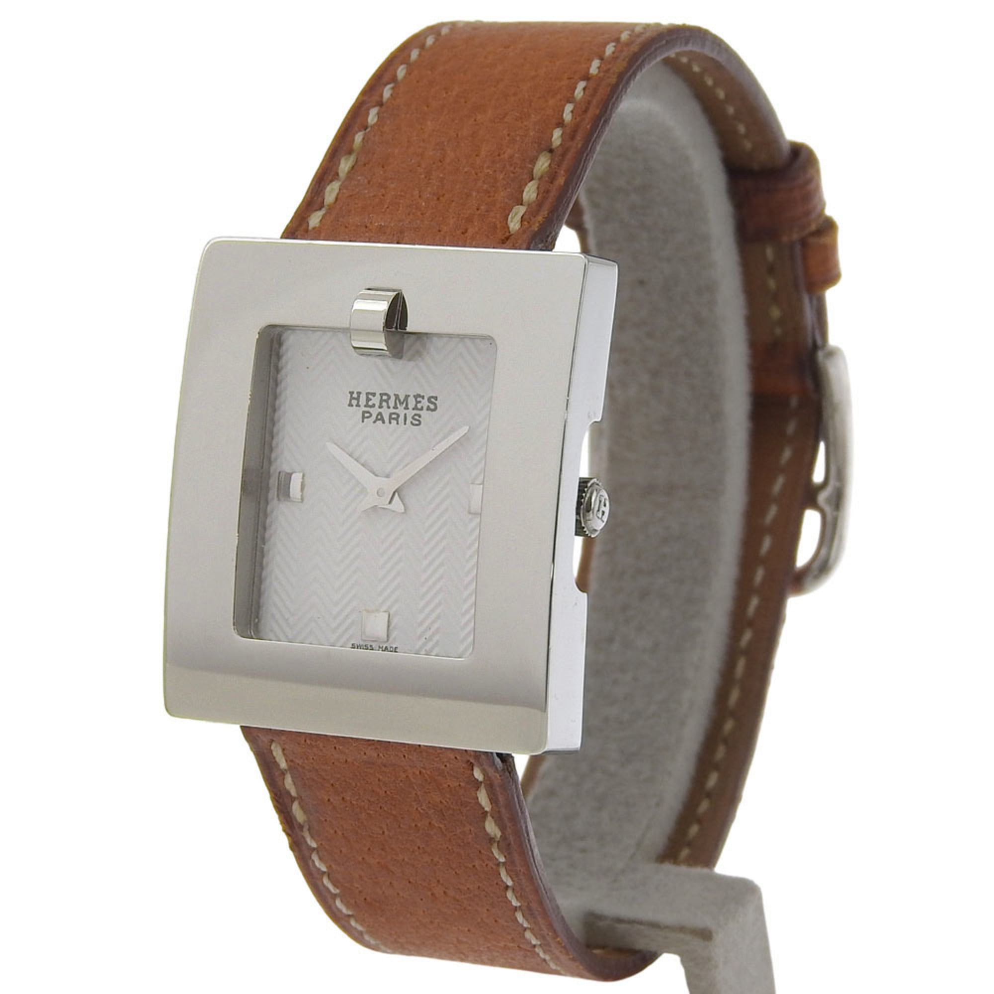 Hermes BE1.210 Belt Watch, Stainless Steel, Quartz, Analog, White Dial, Women's Watch